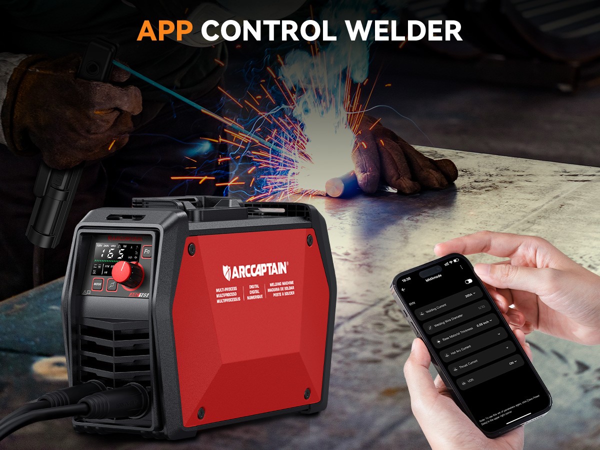 ARCCAPTAIN ARC165 Pr 165A Stick Welder Lift TIG/ARC Welder APP Control 120V/240V