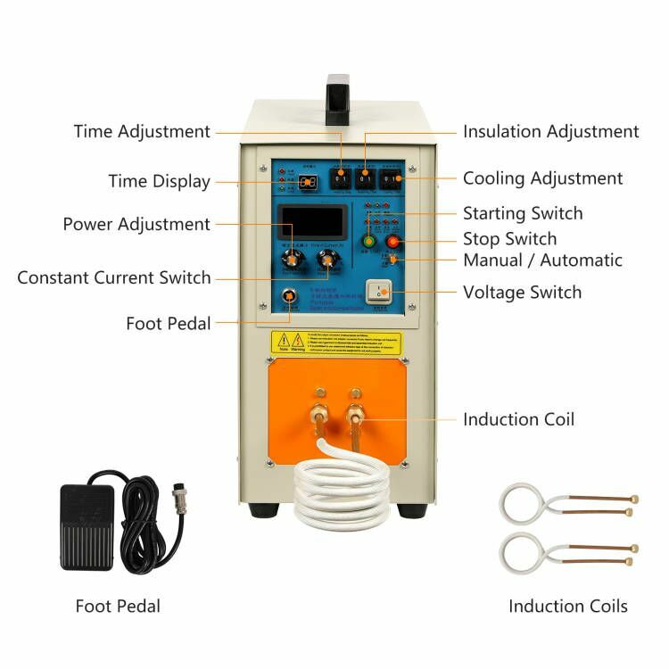 15KW 30-100KHz Induction Heater Furnace 2200℃ 110V High Frequency Best machine