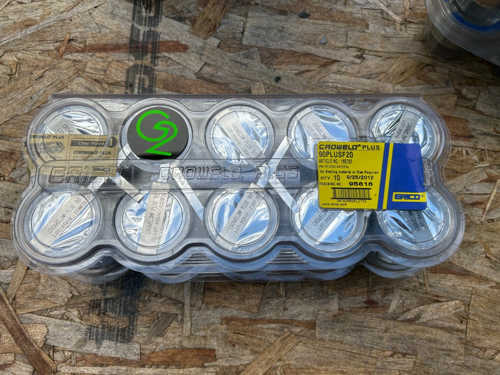 Erico Cadweld 90PlusF20 exothermic weld metal material, clamshell lot of 10.