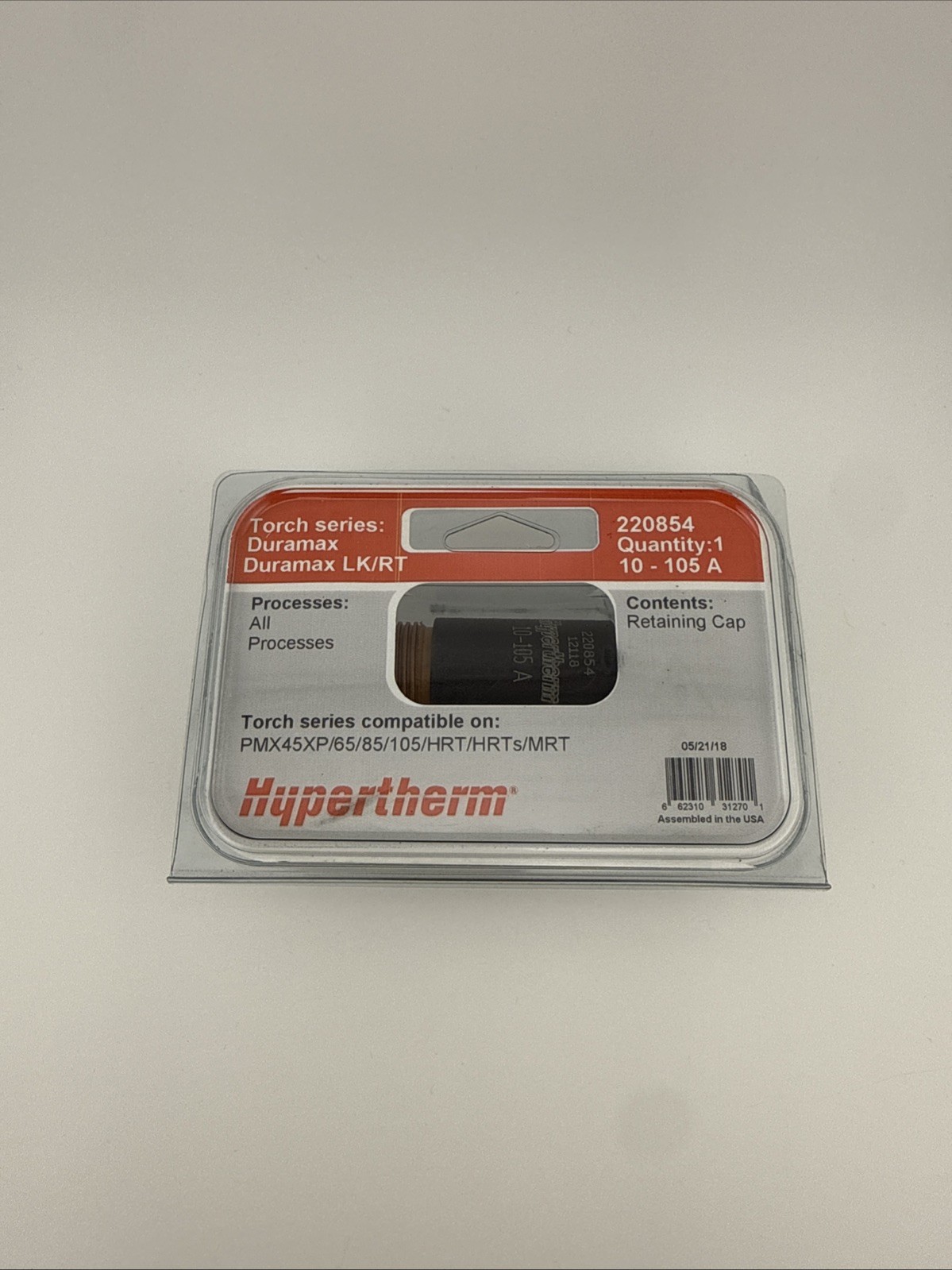 Hypertherm 220854 Duramax/LK/RT Retaining Cap, 10-105A, Powermax 45XP/65/85/105