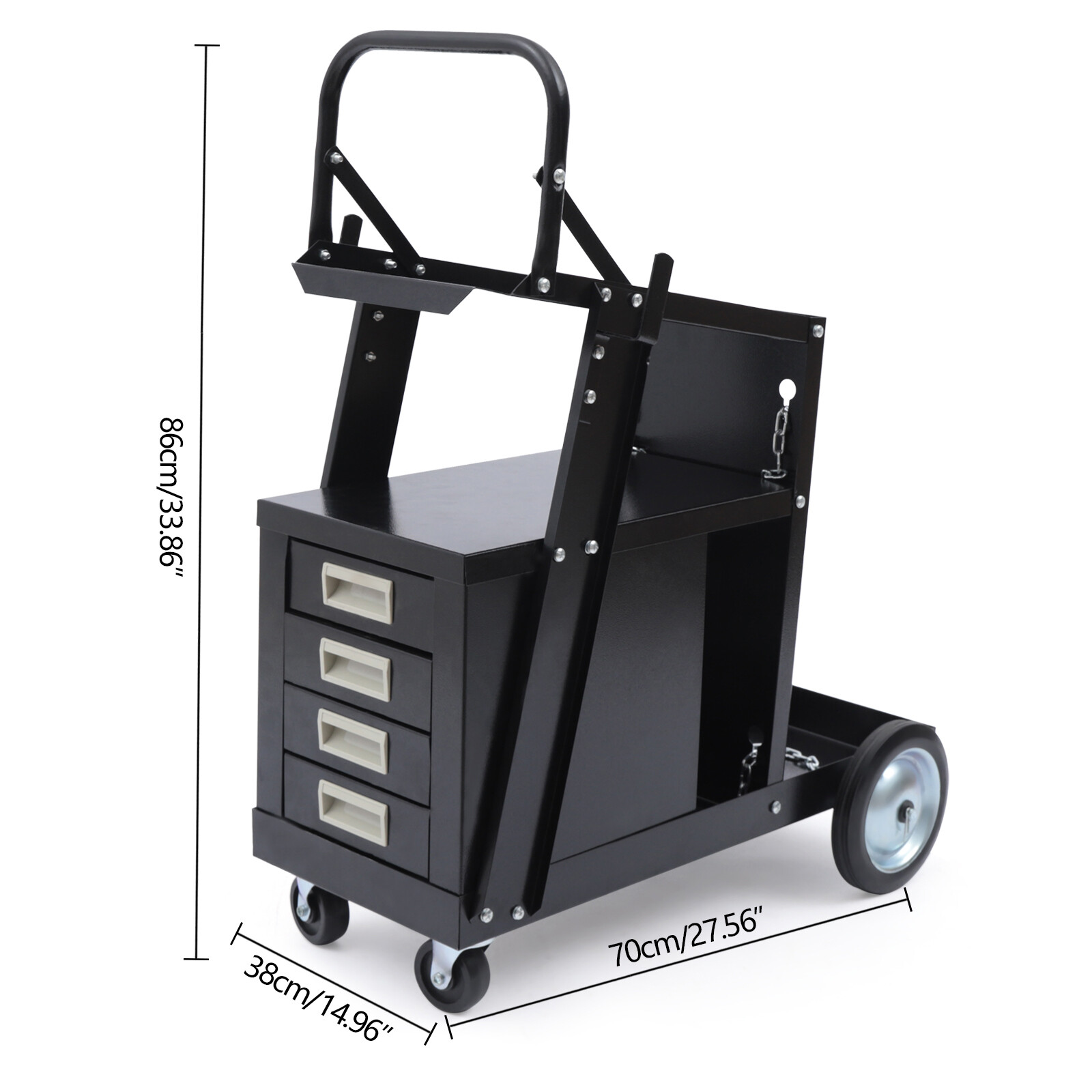 Welding Cart with 4 Drawers for MIG TIG Welder and Plasma Cutter 360° Rolling