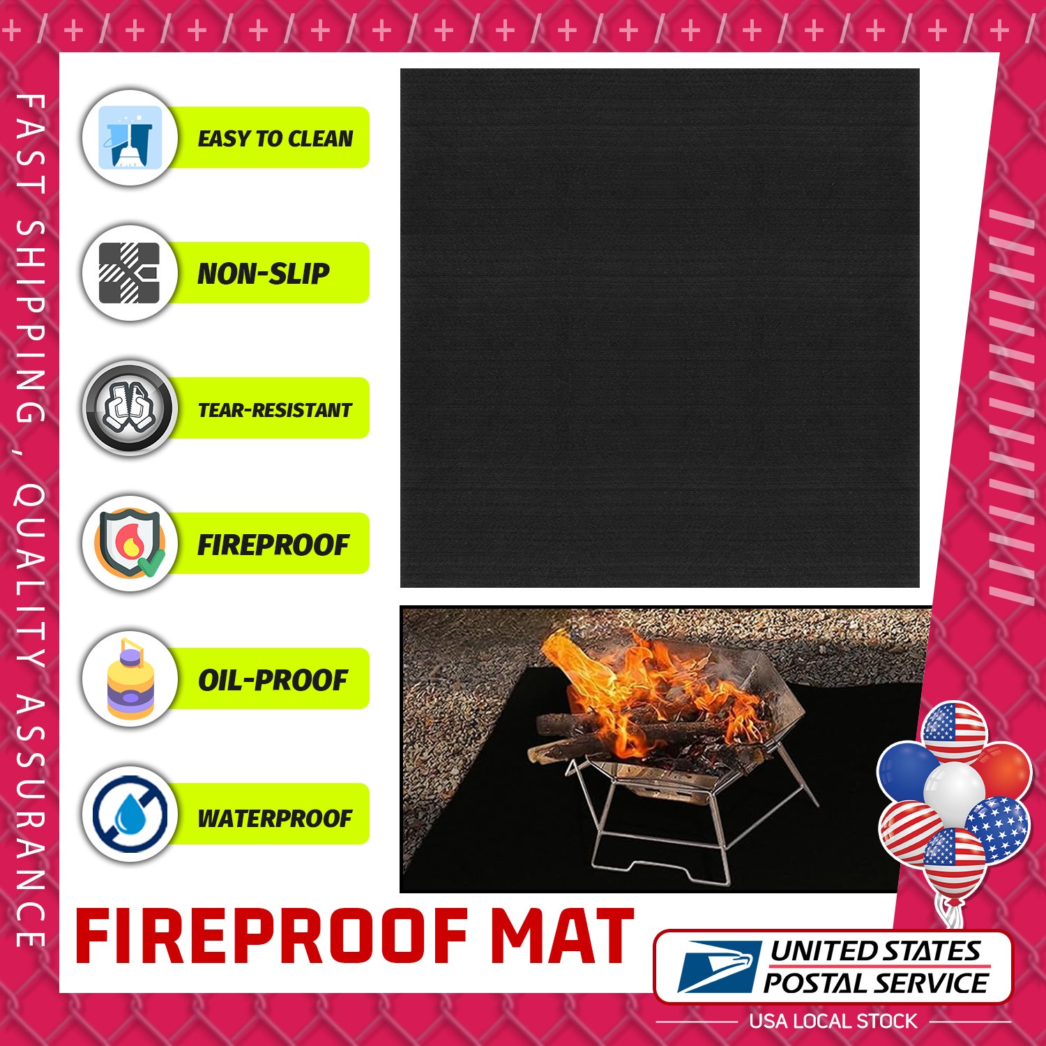50X50cm Welding Blanket Fireproof Flame Carbon Felt for Welders Retardant Fabric