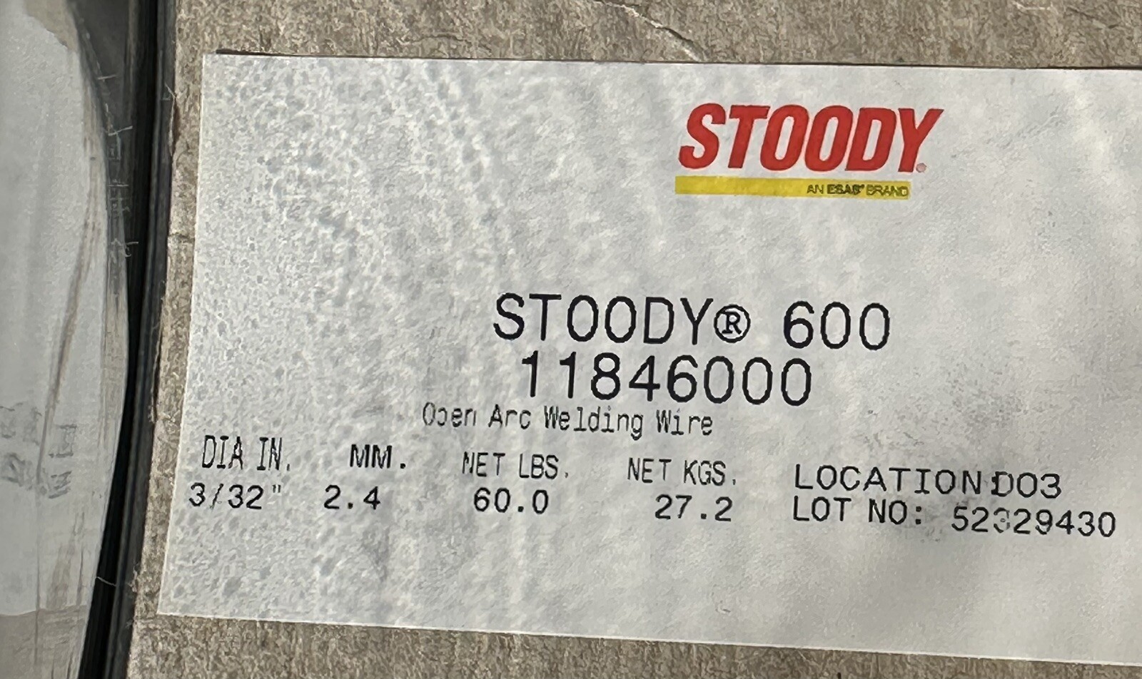 3/32″ Stoody® 600 Hard Facing Submerged Arc Wire 60 lb Coil Compare at $864