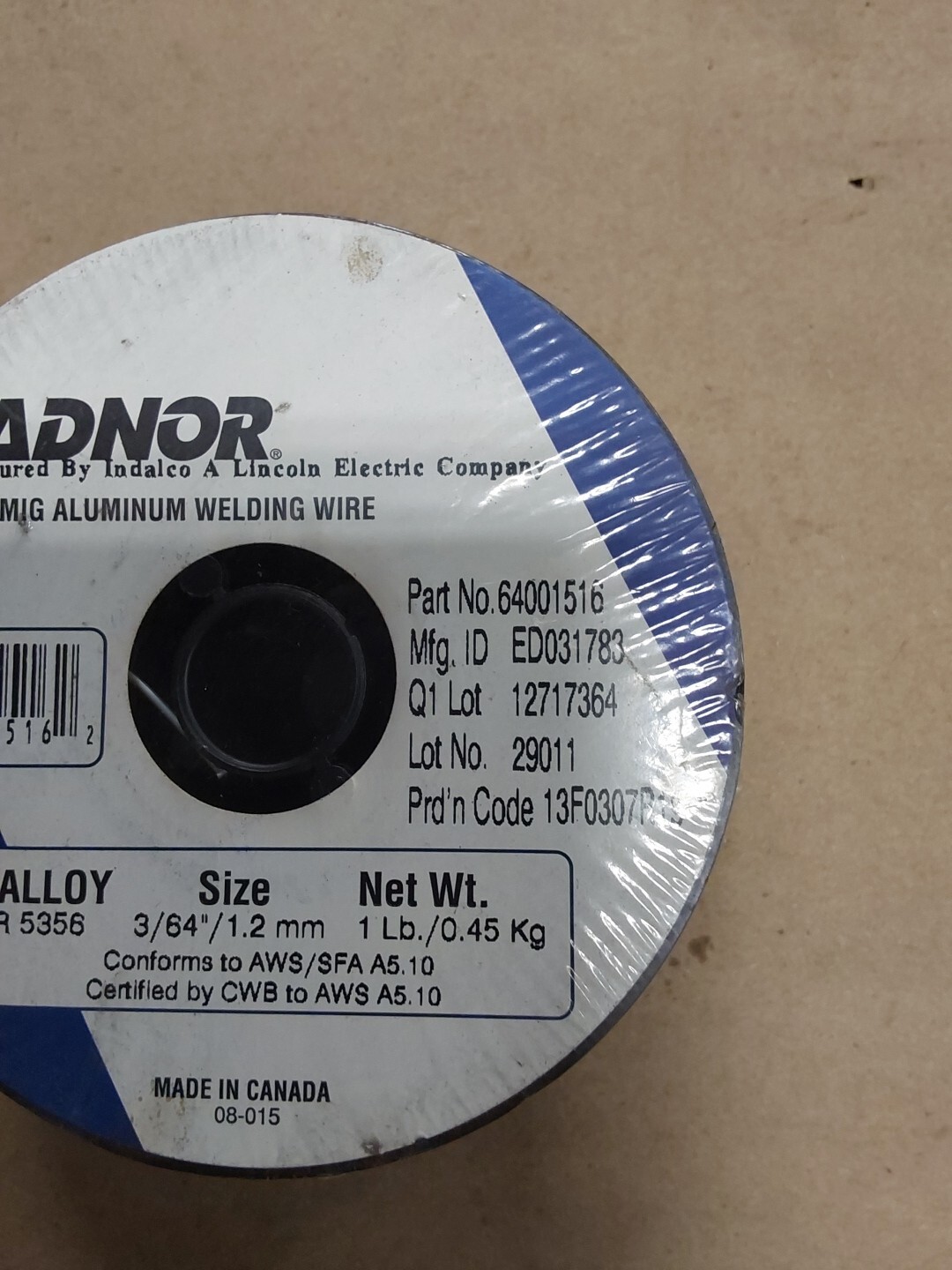 Radnor MIG Aluminum Welding Wire ER5356 Alloy 3/64″ 1.2mm 64001516 1lb NEW..E4