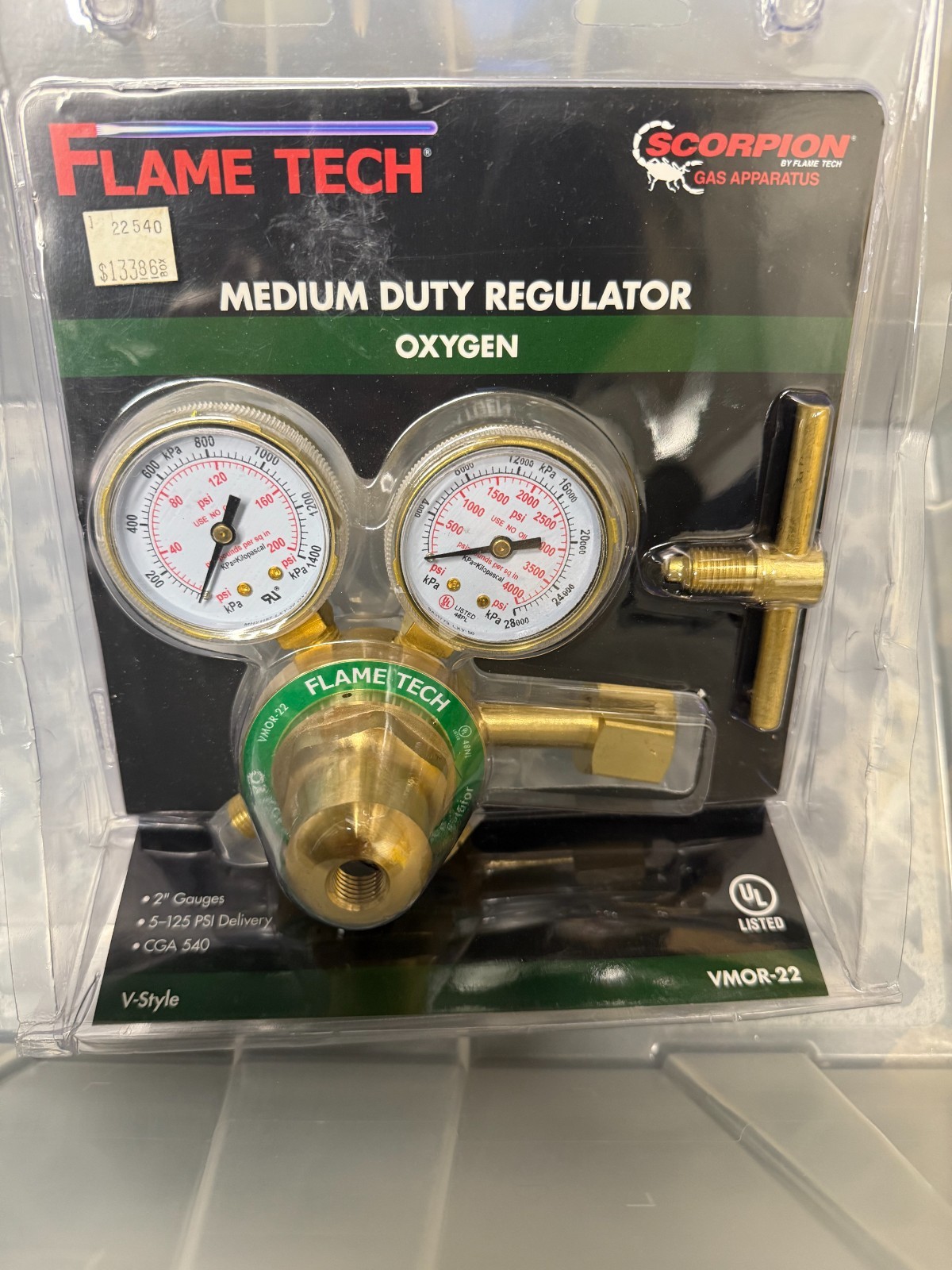 SEALED NEW Flame Tech VMOR-22 Medium Duty Oxygen Regulator