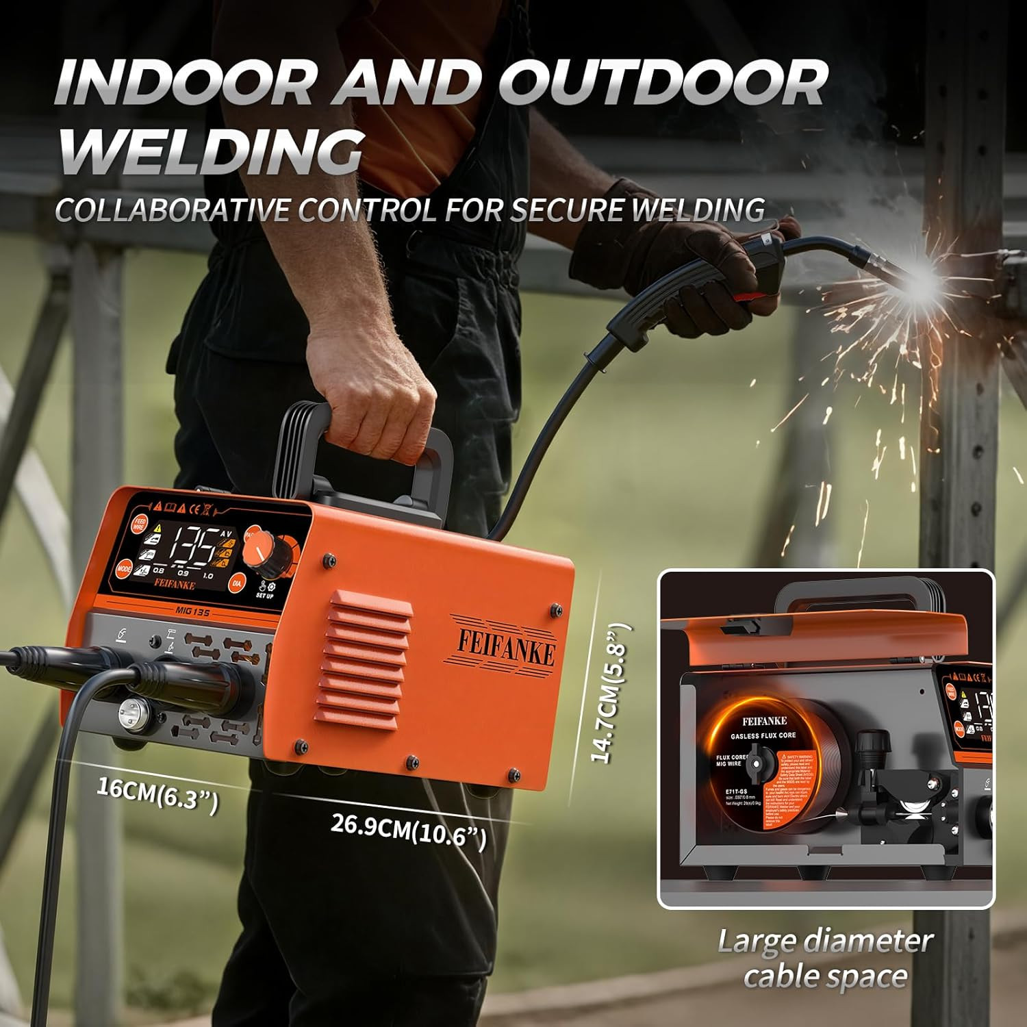 135A MIG Welder, 110V Flux Core Mig/Stick/Mma/Lift TIG 3 in 1 | Clear Digital Di