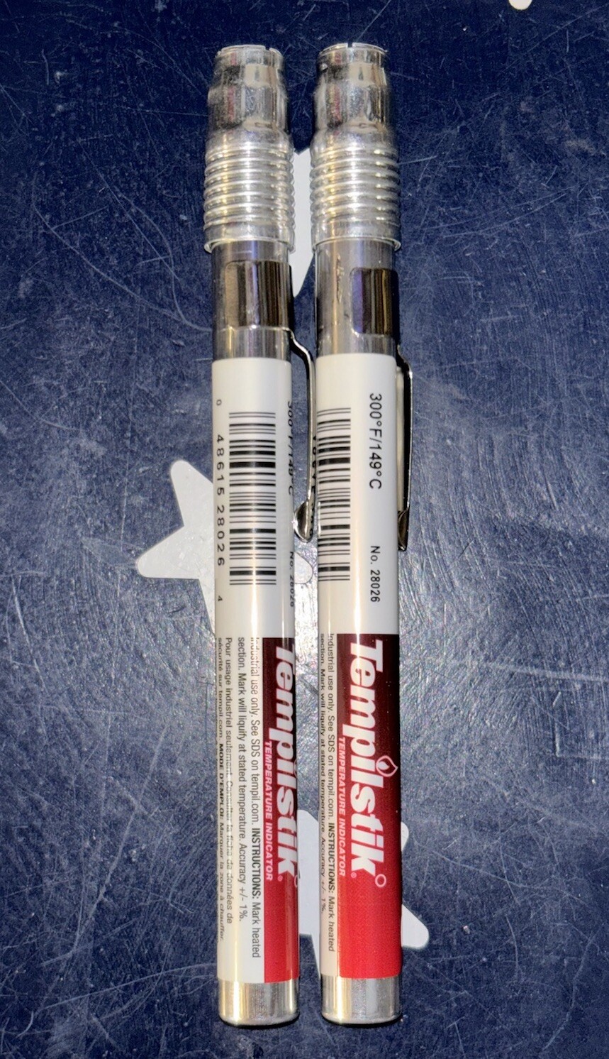 2 X Tempilstik 300° Degrees F / 149° C Temperature Indicators 028026 Two Sticks