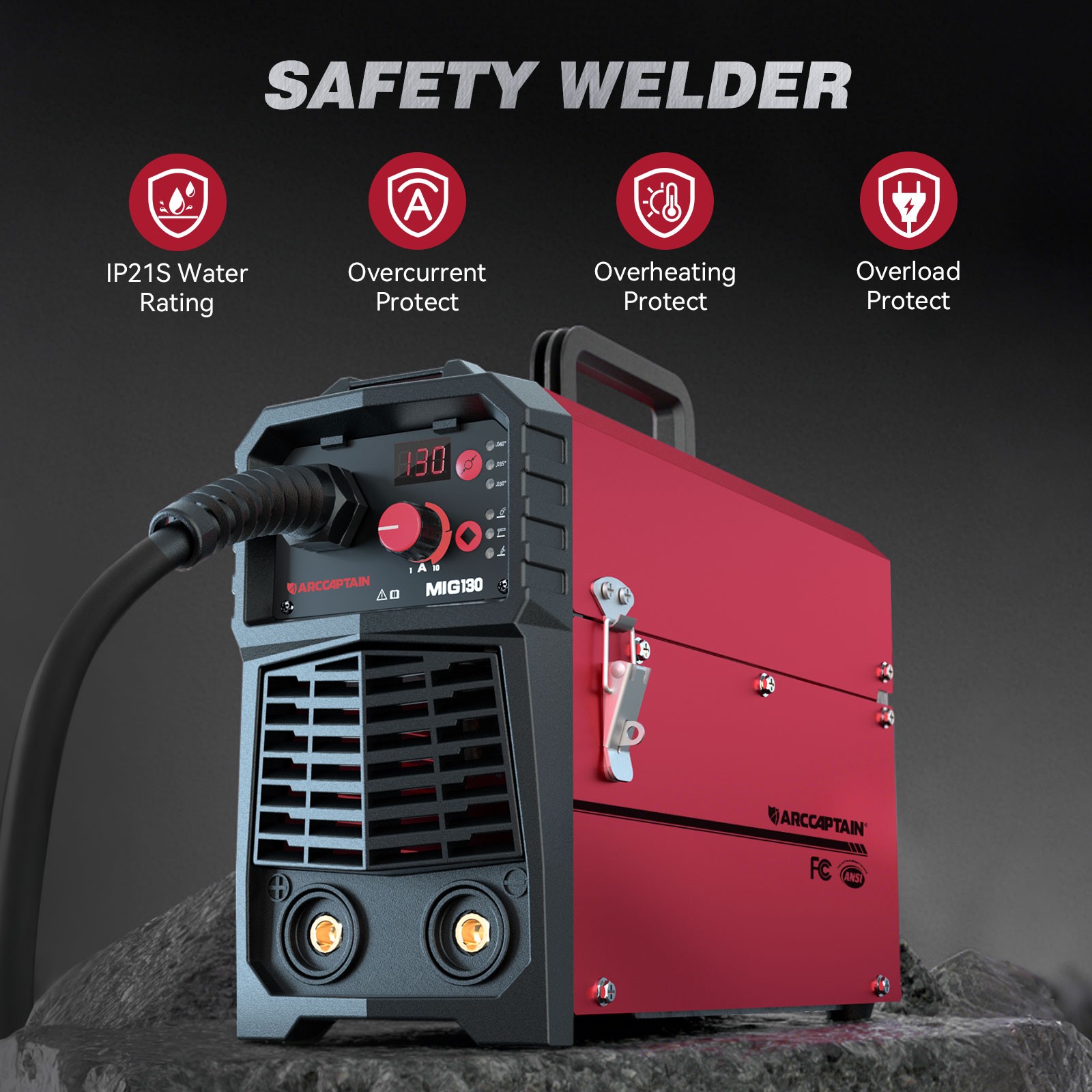 ARCCAPTAIN 3 in 1 MIG Welder 130A Flux Core MIG Welder/Lift TIG/Stick 110V 2026