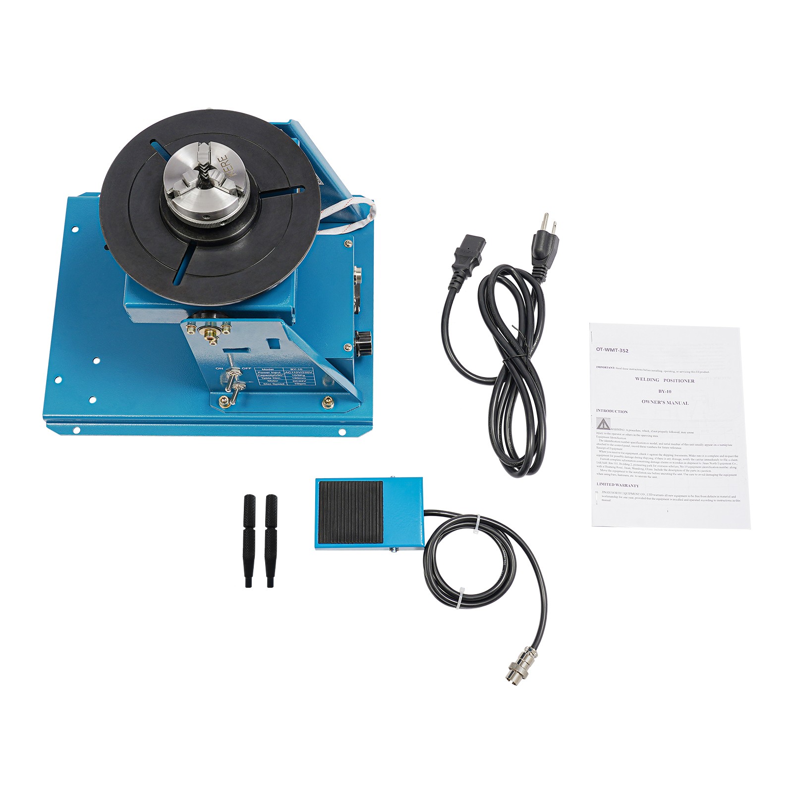 110V 10KG Rotary Welding Positioner , 0-90° Welding Positioning Turntable Table,