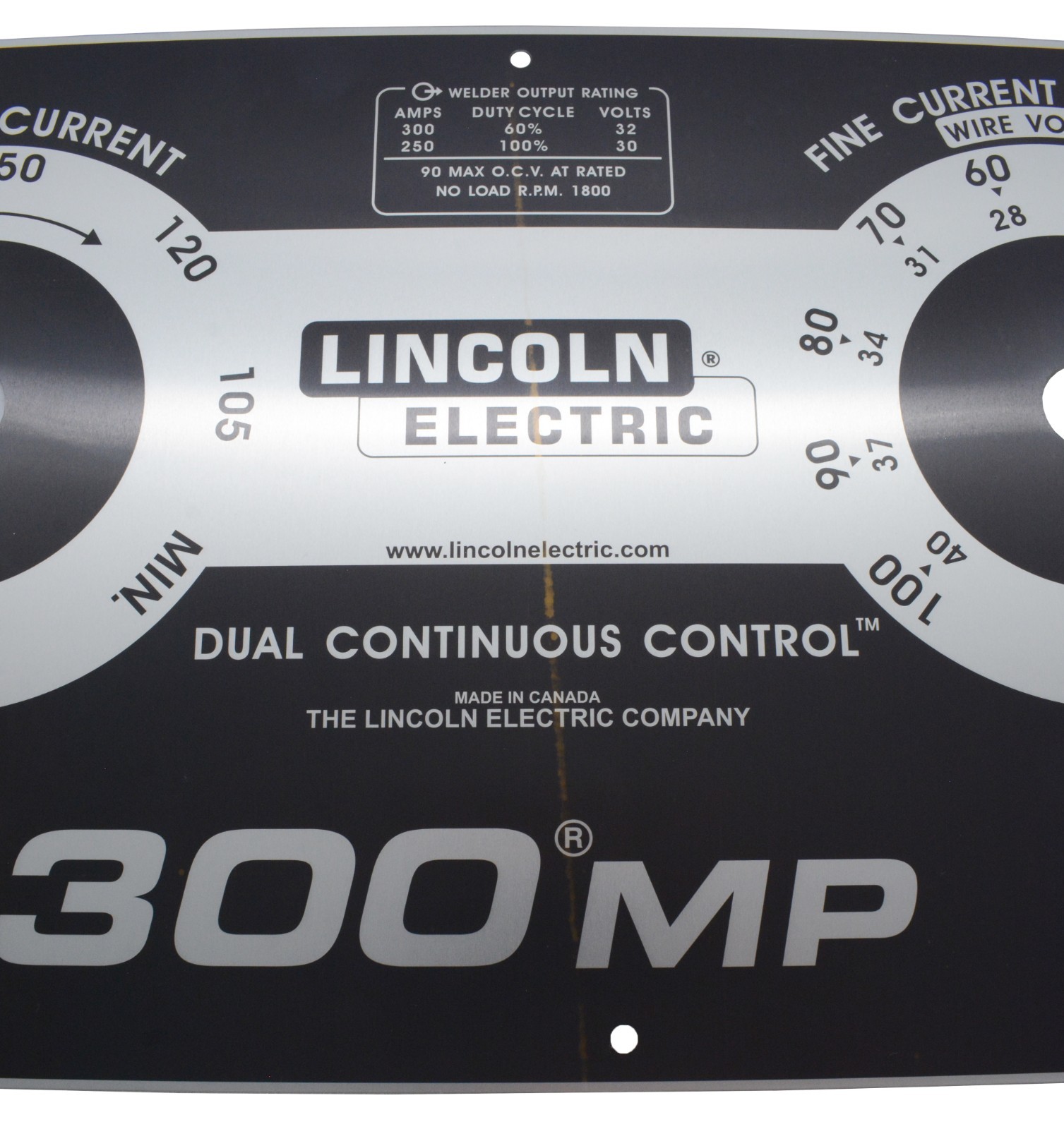 Lincoln SAE-300 MP Upper Satin Black Photometal Faceplate 9SL16775 MISPRINT