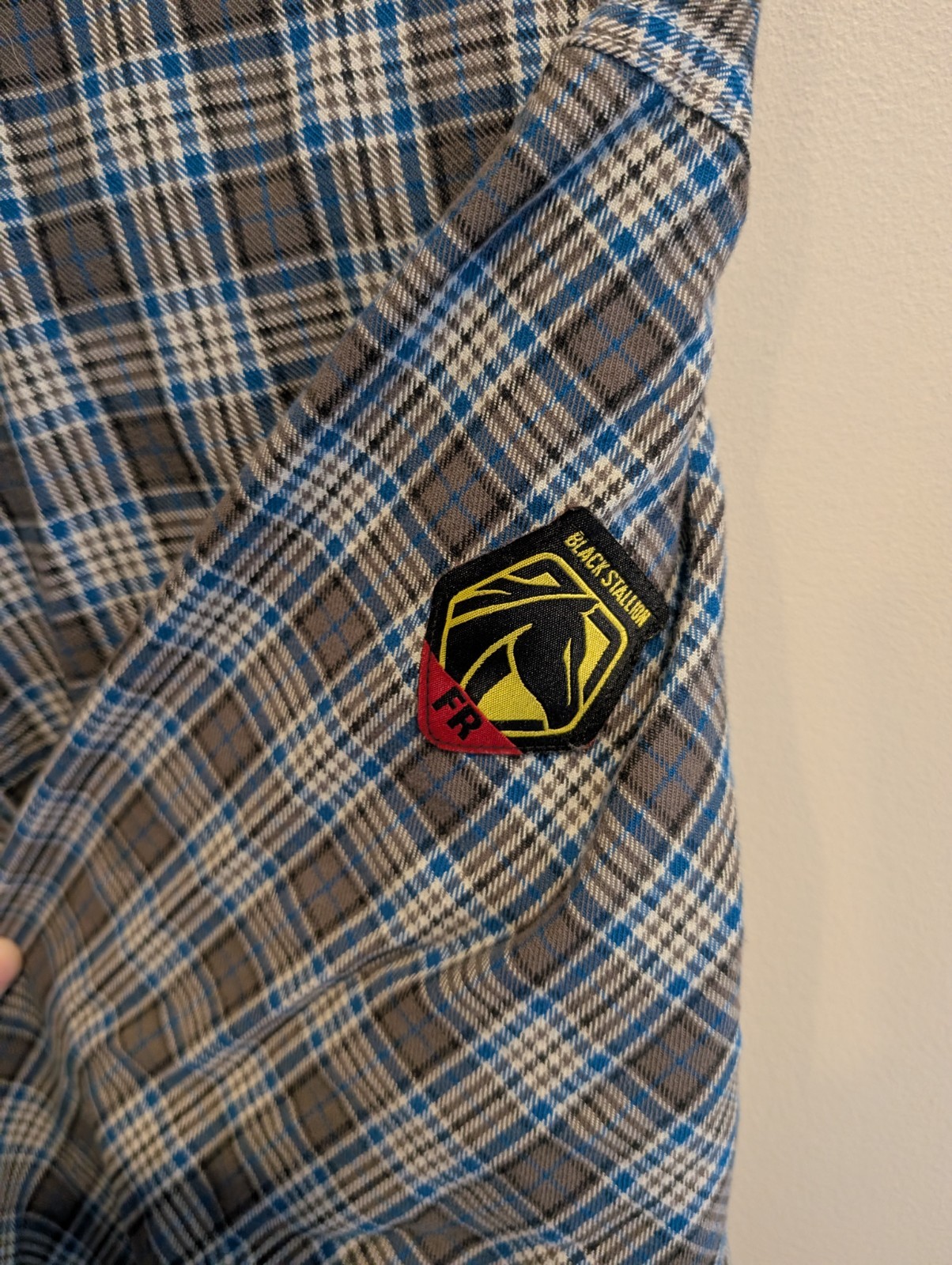 Black Stallion 3xl FS9-PGY Flame-Resistant Cotton Work Shirt Gray Plaid XXXL