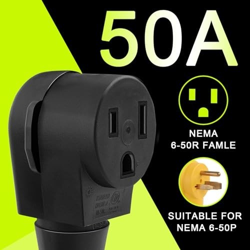 NEMA L14-30P to 6-50R Welder Adapter Cord, 4-Prong Twist Lock, 12″ Power Cable