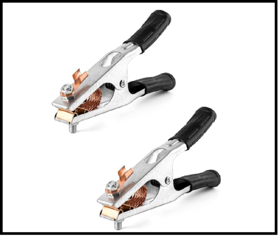 Welding Ground Clamp 2 Pack 500A Electroplated Copper Earth Clip Manual Welder