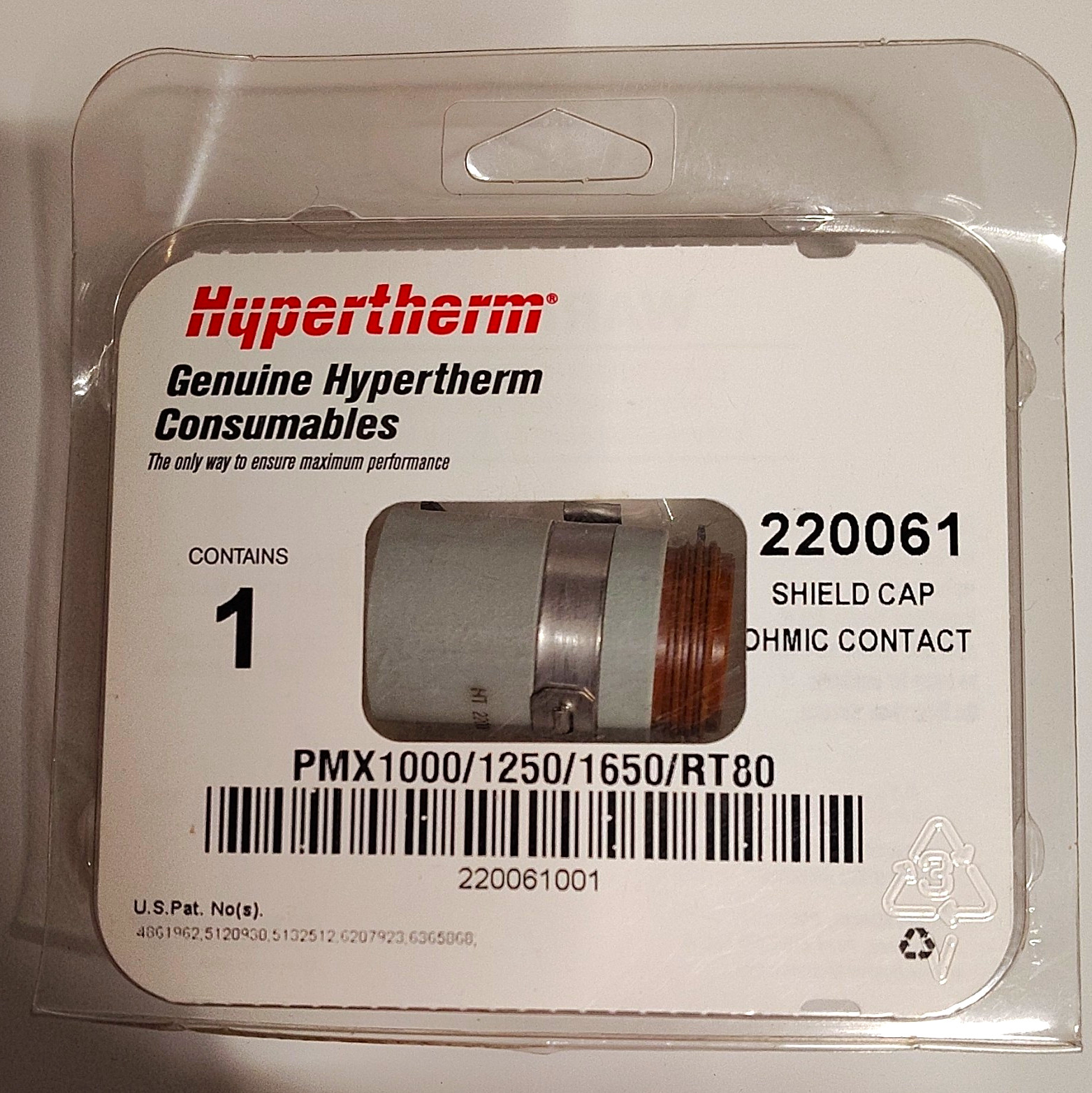 Hypertherm 220061 Shield Cap Ohmic Contact for PMX1000/1250/1650/RT80