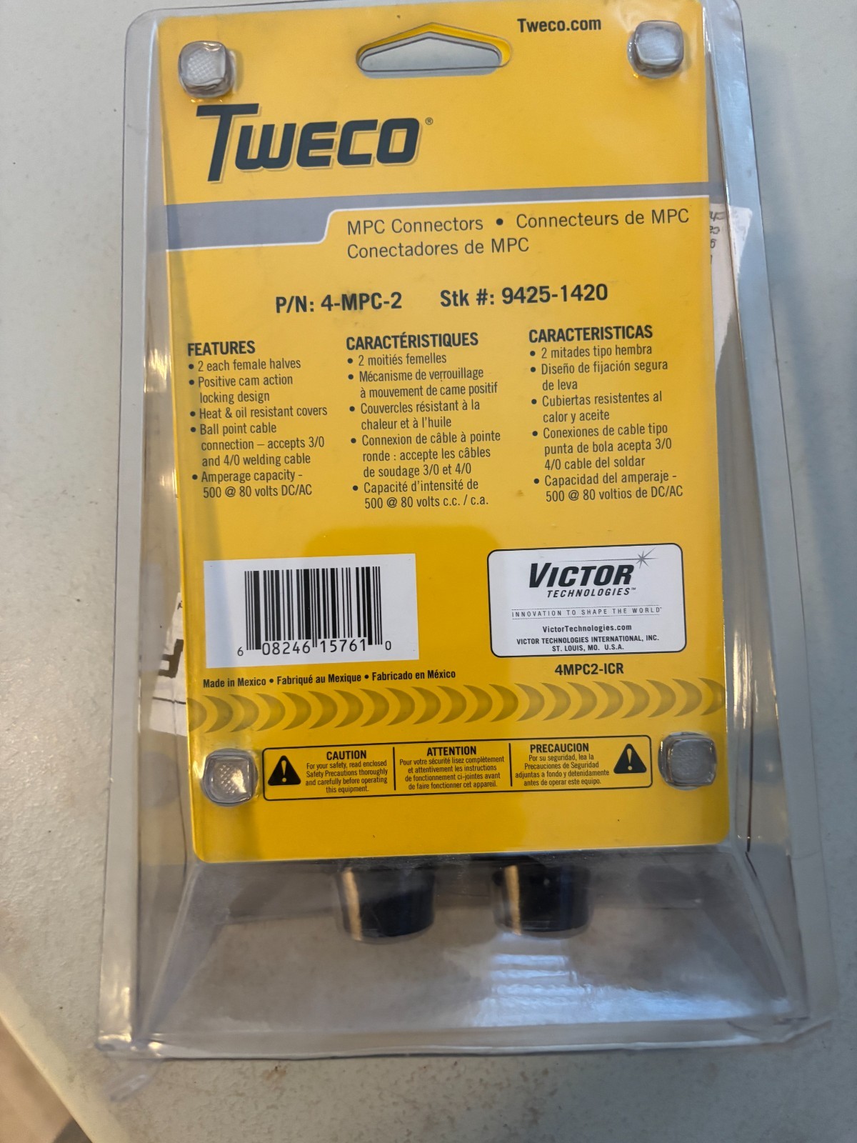 Tweco Cable Connector 2 Piece Set MPC Connectors Female 3/0 To 4/0 AWG 4-MPC-2