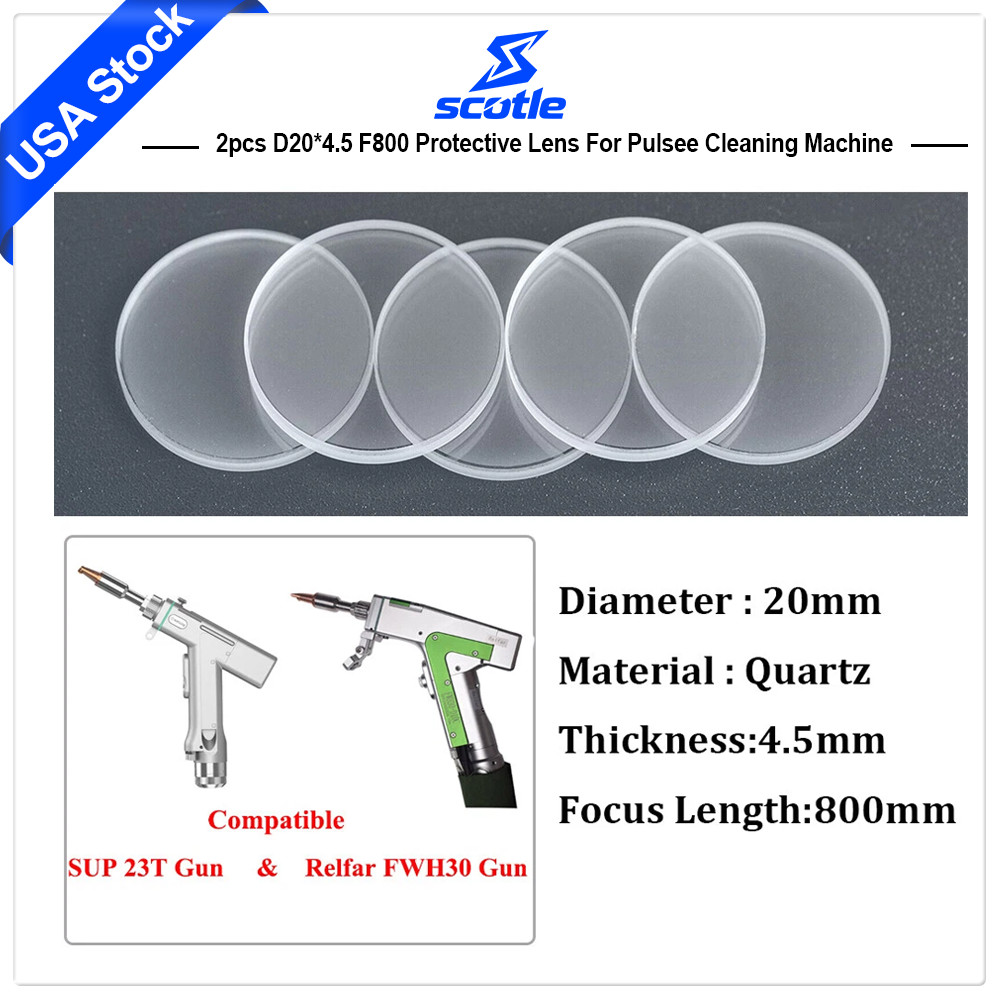 2Pcs D20mm 4.5 F800 Cleaning Lens for Sup23T Laser Gun & Relfar FWH30 Laser Gun