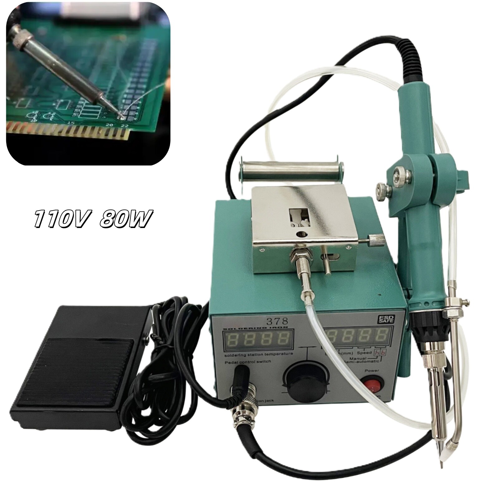 110V 80W CXG378 Semi-auto Soldering Table Foot Feed Tin Spot Welding Machine
