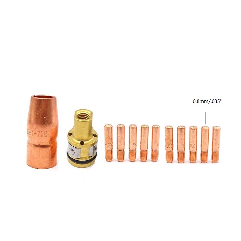 12pk Tip Gas Diffuser 169716 Nozzle 169715 for Miller M10/M15 Hobart H-9/H-10