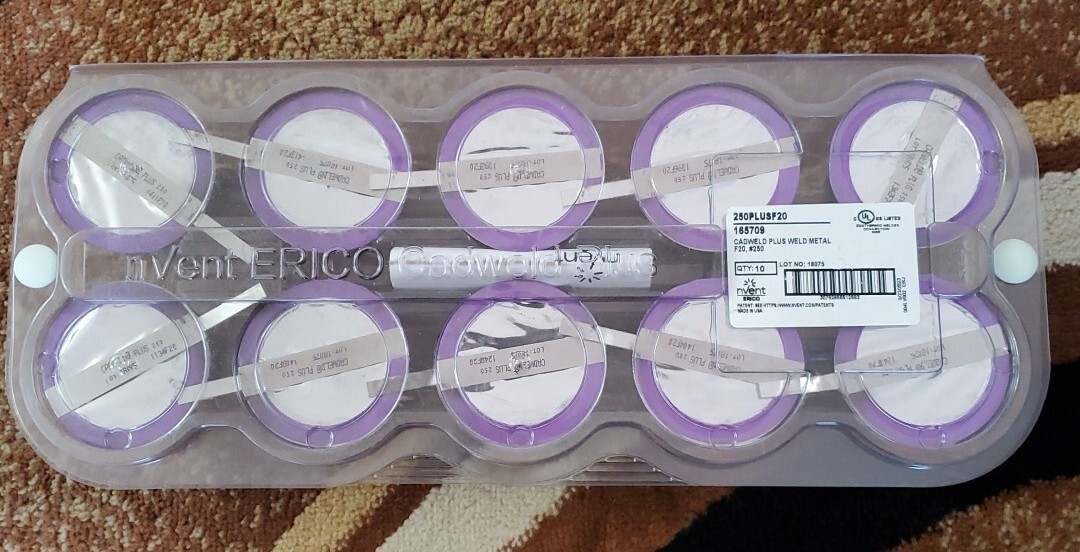 QTY=10: (1PK OF 10) NVENT Cadweld Plus 250plusf20 Welding Material 165709