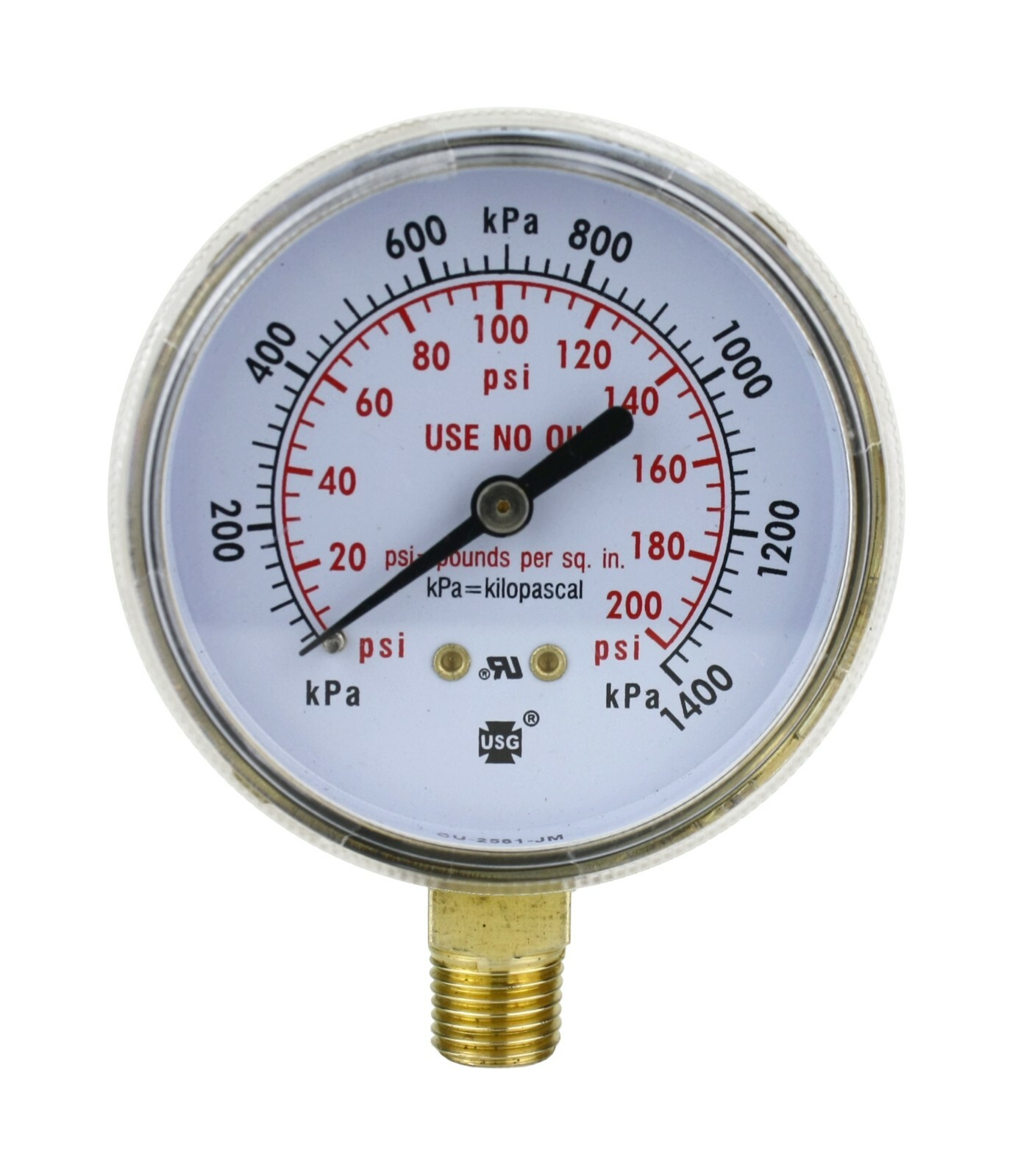 Gauges for Heavy-Duty Oxygen Regulators – 2.5 inches – Thread: 1/4″ NPT