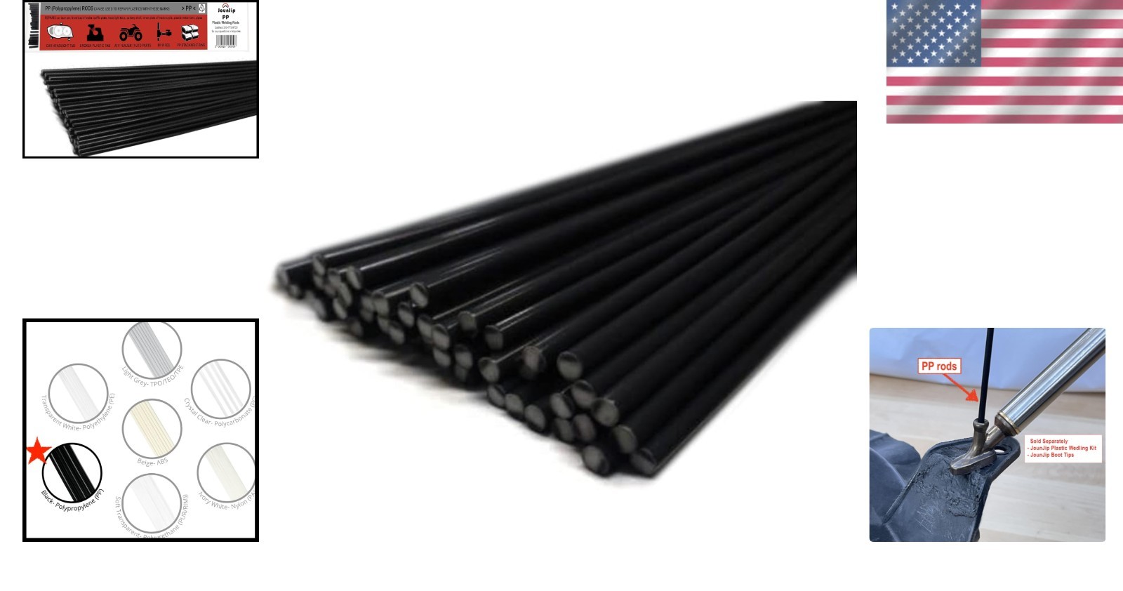 40-Pack Polypropylene Plastic Welding Rods – 1/8 Inch x 13 Inch for Car Repairs