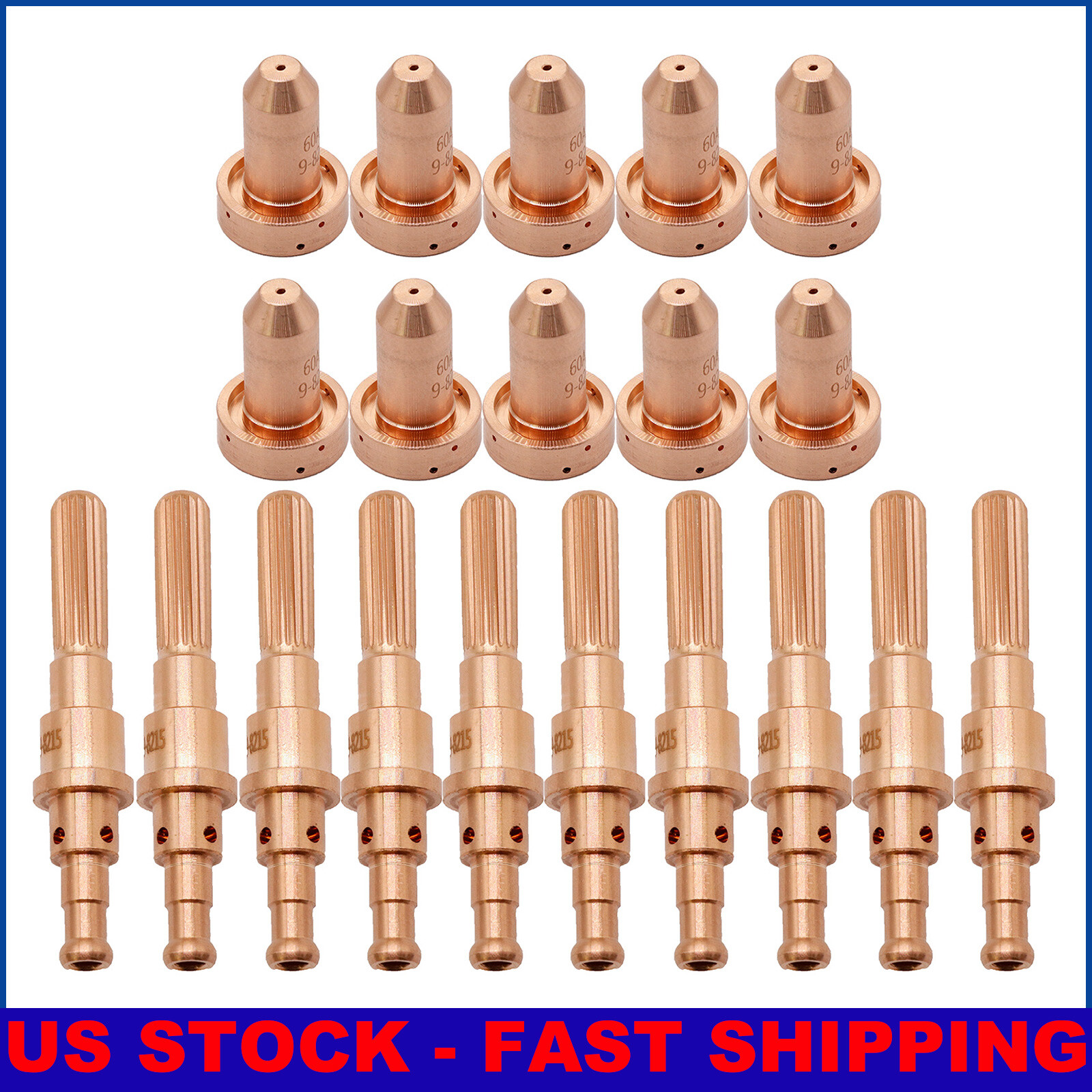 20Pcs Plasma Torch Electrode Nozzle For TD SL60 SL100 PK20 9-8215 9-8210 USA