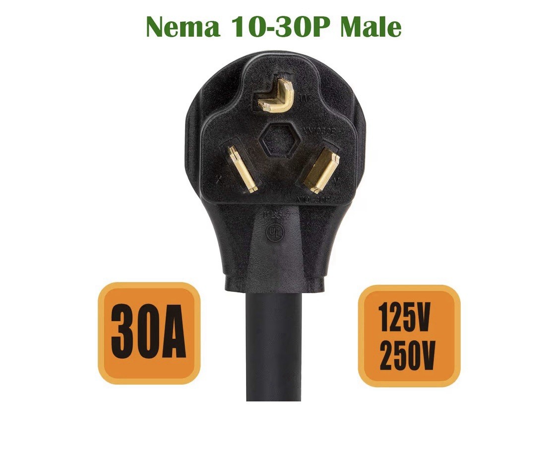 1.5-Feet Nema 10-30P to 6-50R 30 Amp Male to 50 Amp Female Adapter
