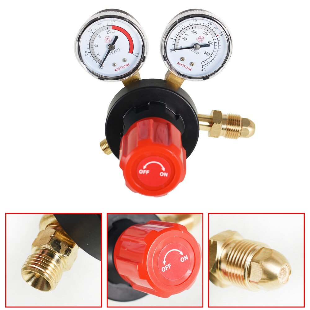 Dual Welding Gas Gauges Oxygen (CGA-540) and Acetylene (CGA-510) Regulat 2 Piece