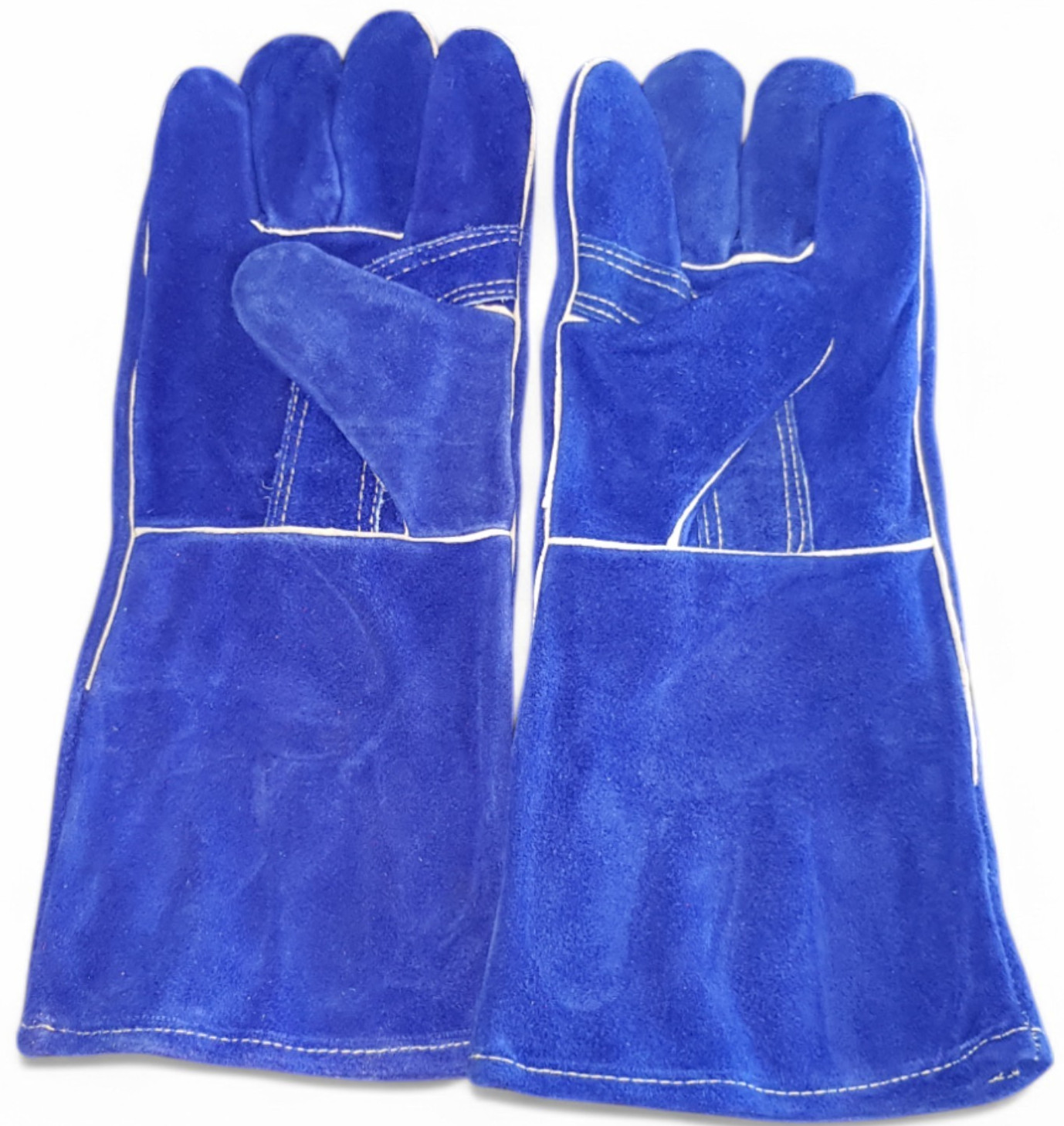16″ COWSPLIT LEATHER, REINFORCED BLUE THUMB PALMLINED WITH COTTON & FLEECE, BLUE