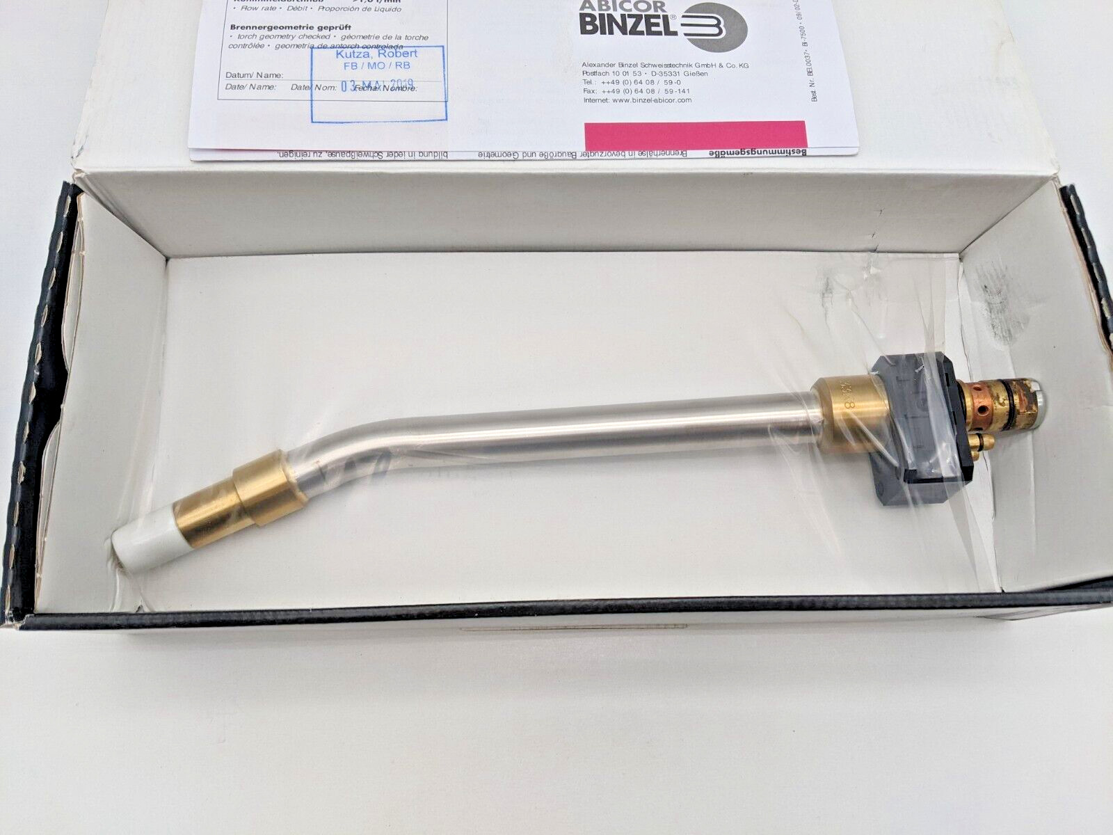 Abicor Binzel 962.1156.1 WH 242D Torch Neck 22 Degree 962 1156 33K8 MIG Welding