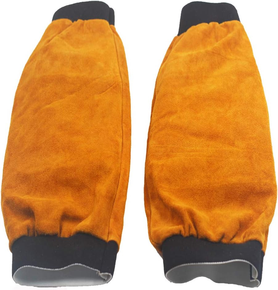 Leather Welding Sleeves Heat Flame Resistant Arm Protection for Welder 16.5″ Lon