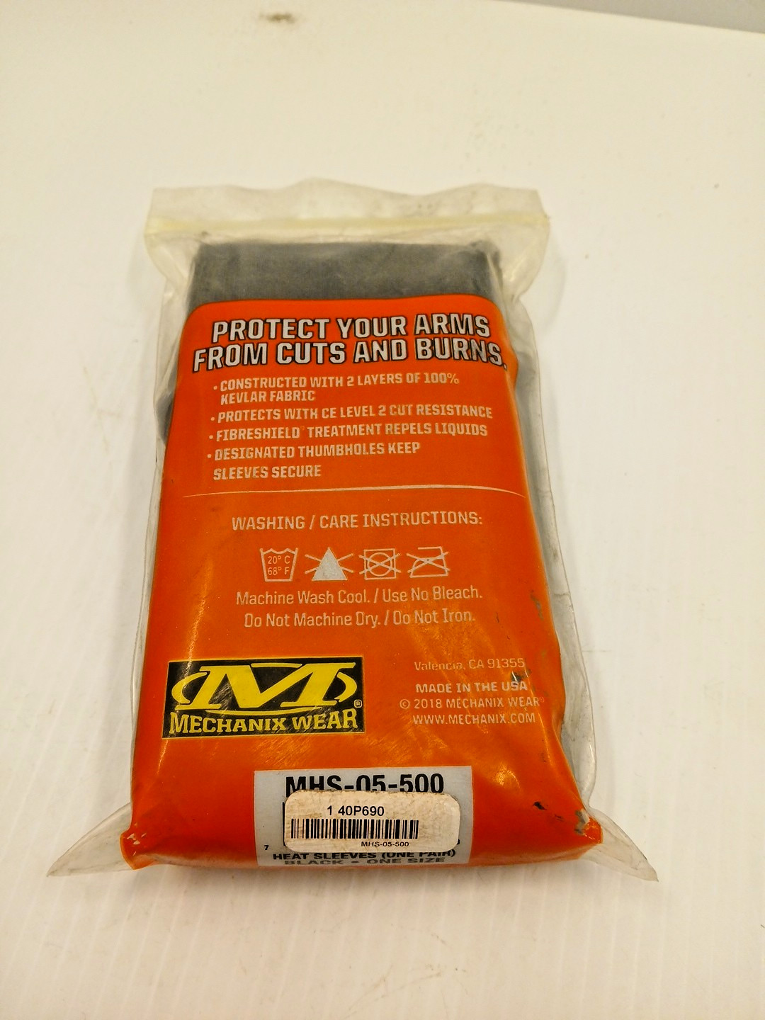 MECHANIX WEAR MHS-05-500 Knit Heat-Resistant Sleeves,5 oz,18″,PR 40P690