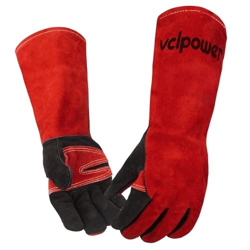 Extreme Heat Welding Gloves 16″ Fire Resistant Leather for MIG TIG BBQ Furnace X