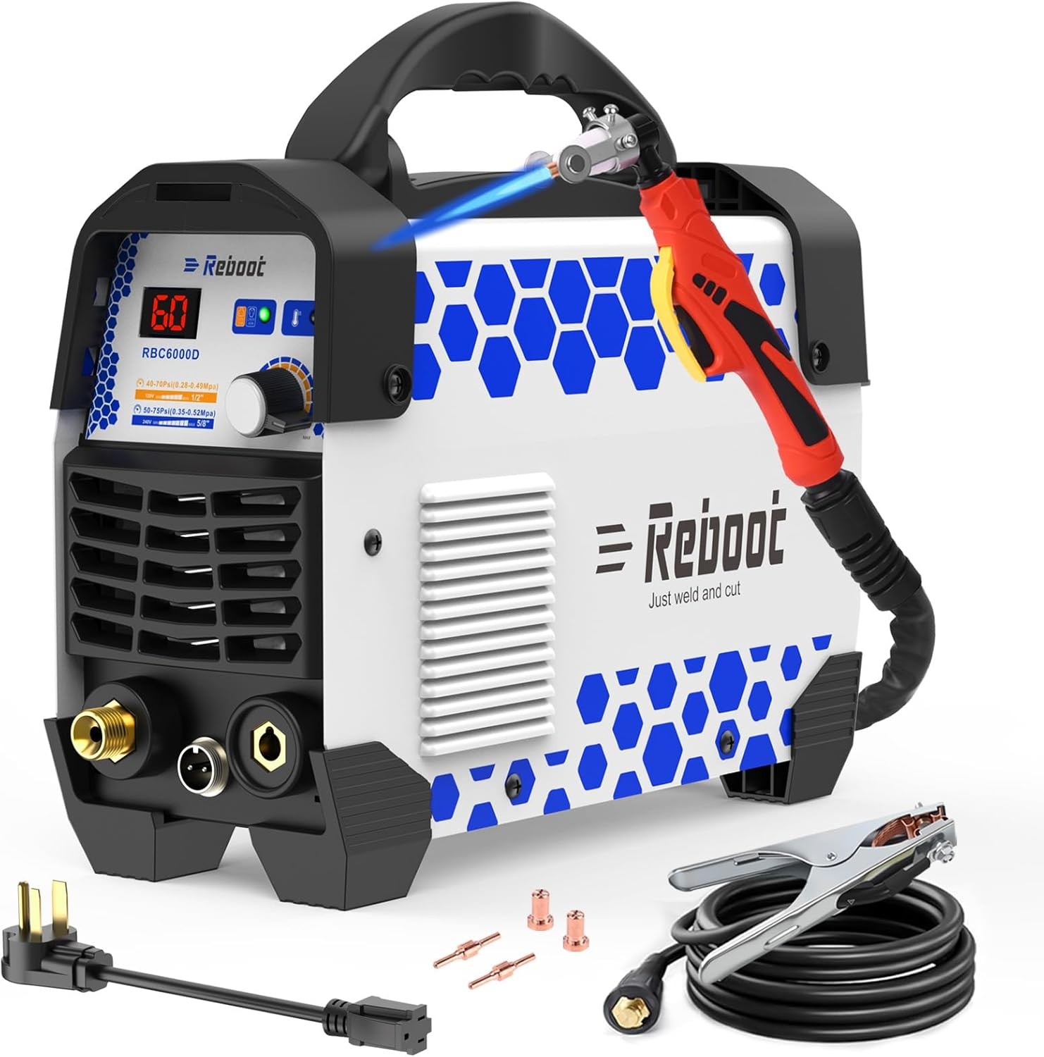 Reboot 60A Plasma Cutter Dual Voltage 120V/240V 1/2 Inch Cut