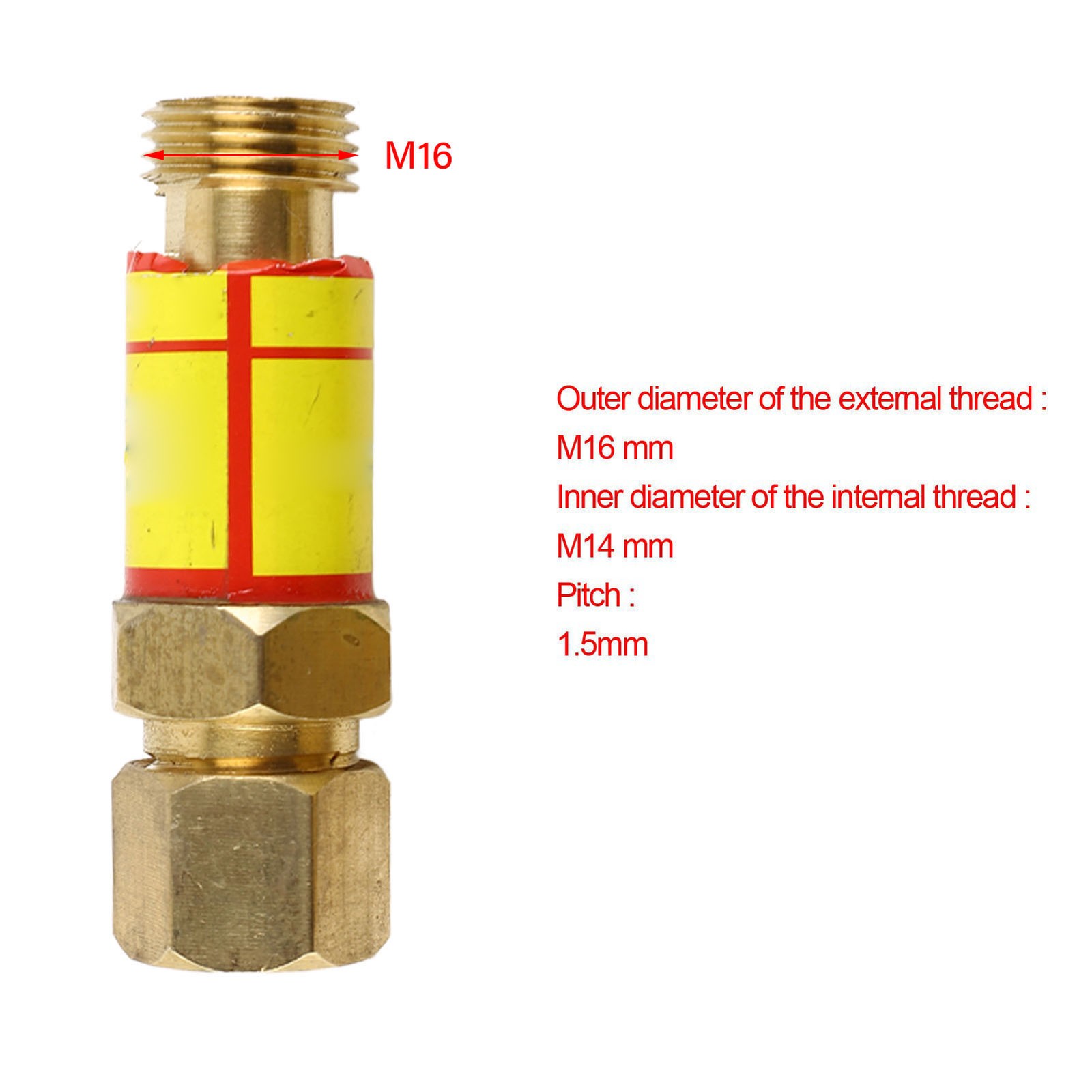 1 Pair Oxygen Acetylene Check Valve Flashback Arrestor (M16*1.5)