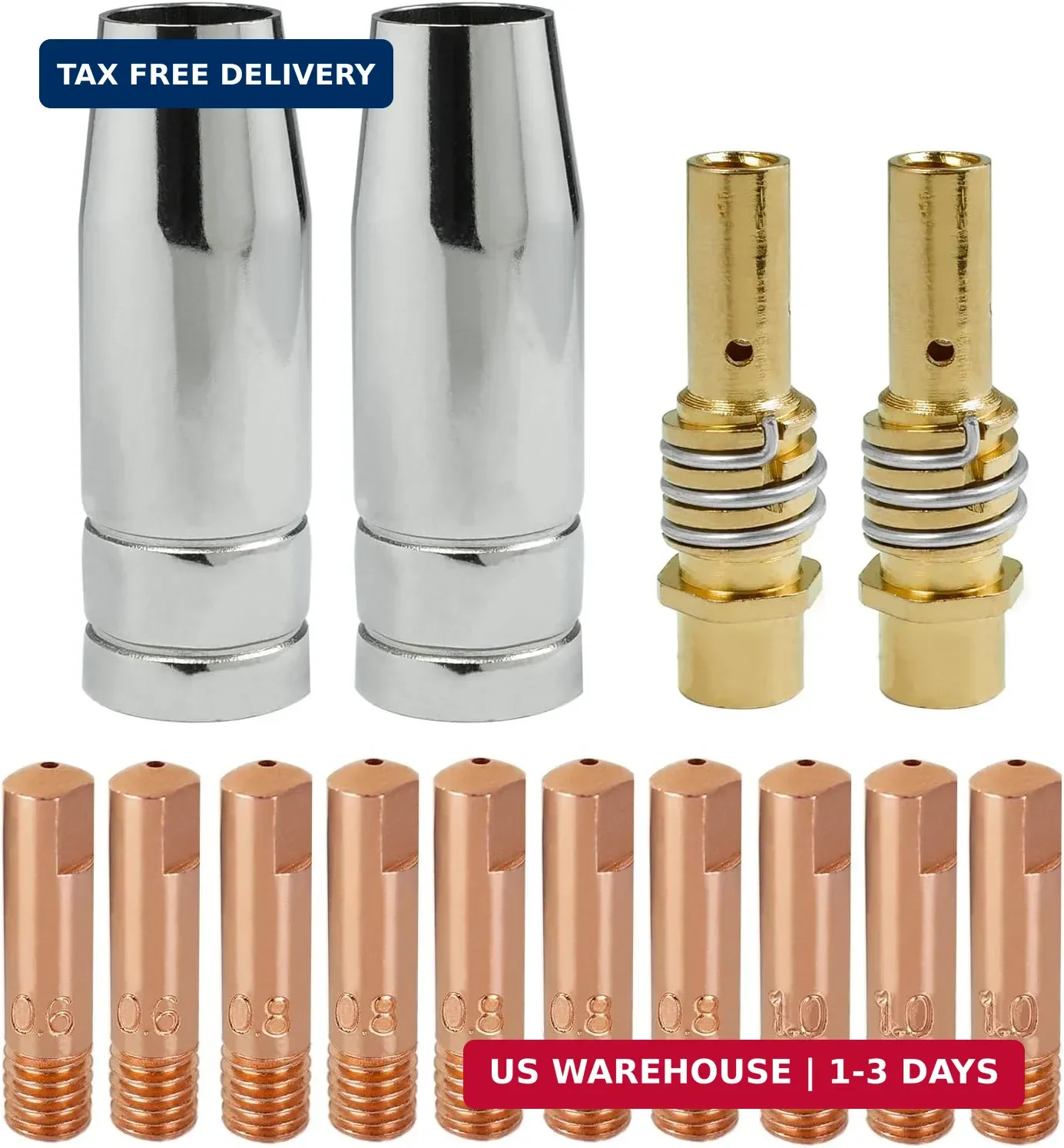 MIG Welder MB15 AK MIG Welding Gun Accessory Kit 14 PCS Contact Tip .024” 0.6MM