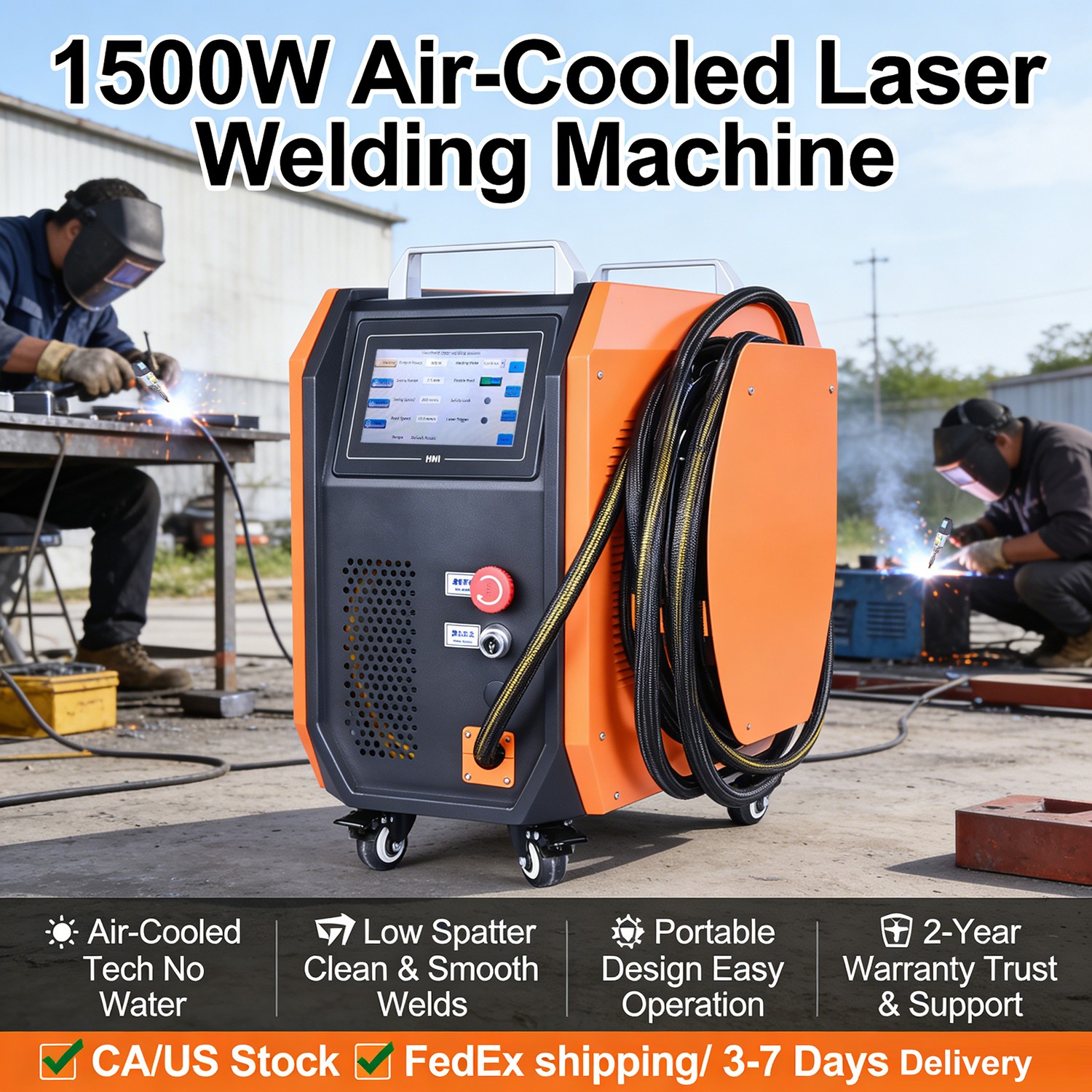 4 IN 1 1500W Fiber Laser Welding Cleaning Machine Air Cooled Laser Welder Cutter