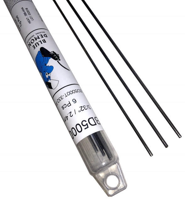 Alloy 5000T 3/32″ TIG Rods for Cast Iron Repair 8 Rods Blue Demon