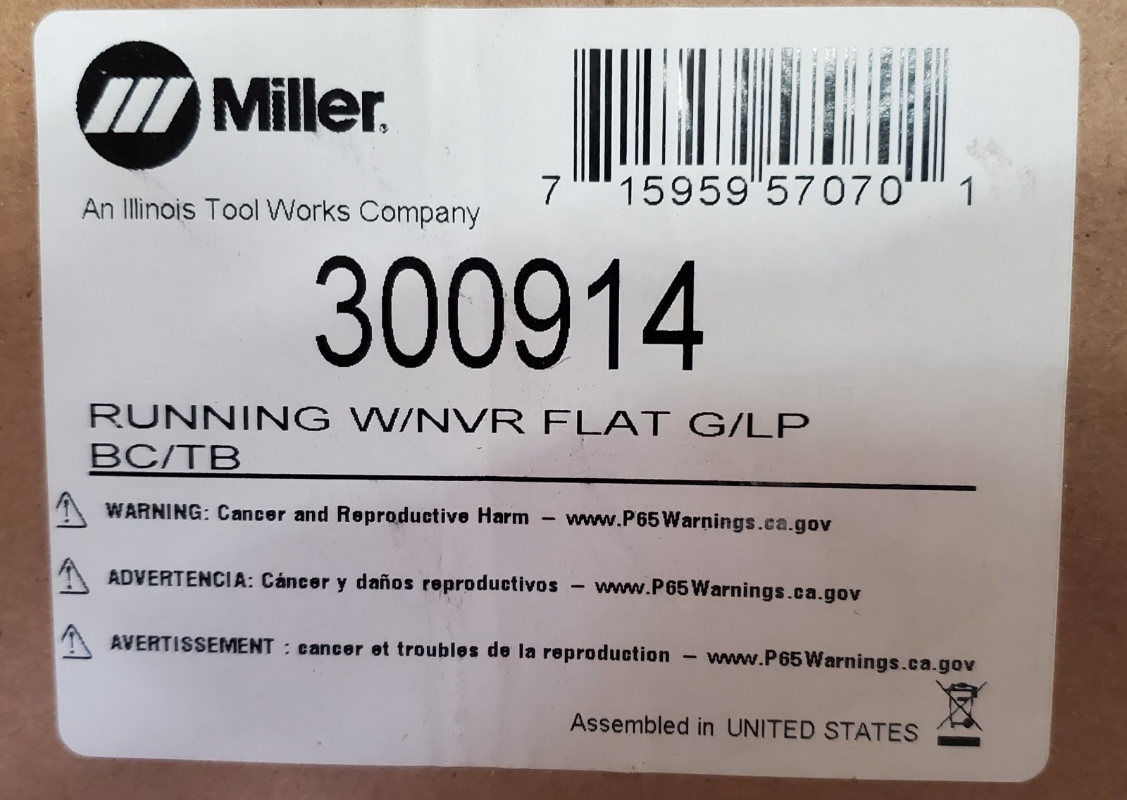 Miller 300914 Running Gear Multi-Terrain w/Never Flat Tires
