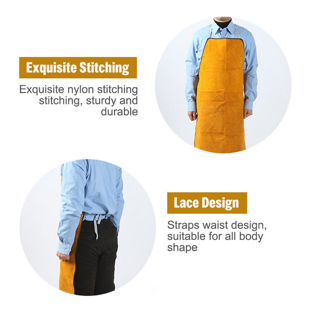 Leather Welding Welder Apron Blacksmith Mechanic Protective Working Gear Brown