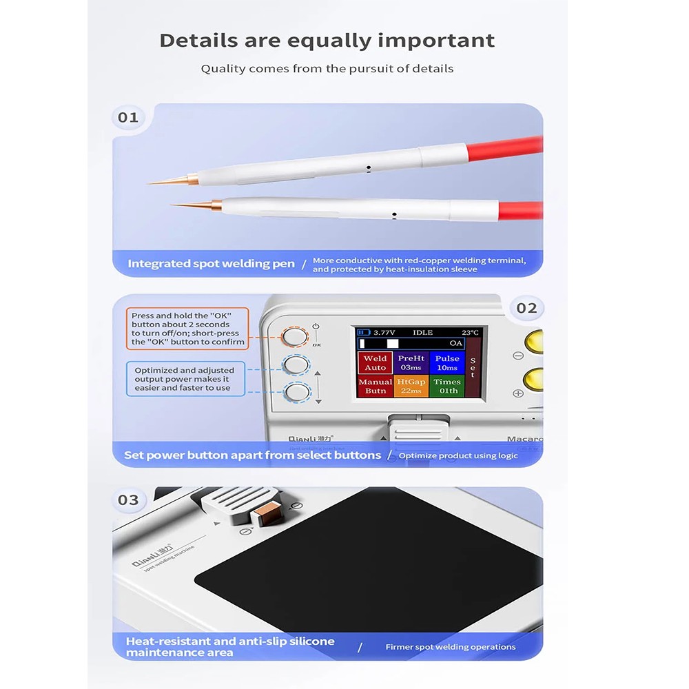 QianLi Macaron DIY Portable Spot Welder Battery Pack Welding Double Pulse w/ LCD