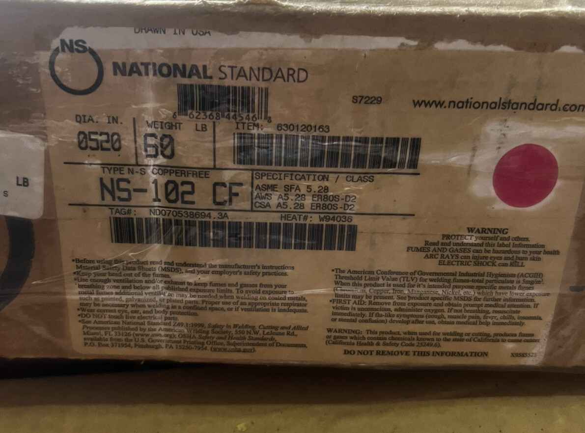NATIONAL STANDARD 0.520 COPPER FREE WELDING WIRE NS-102- CF 60 LB. SPOOL