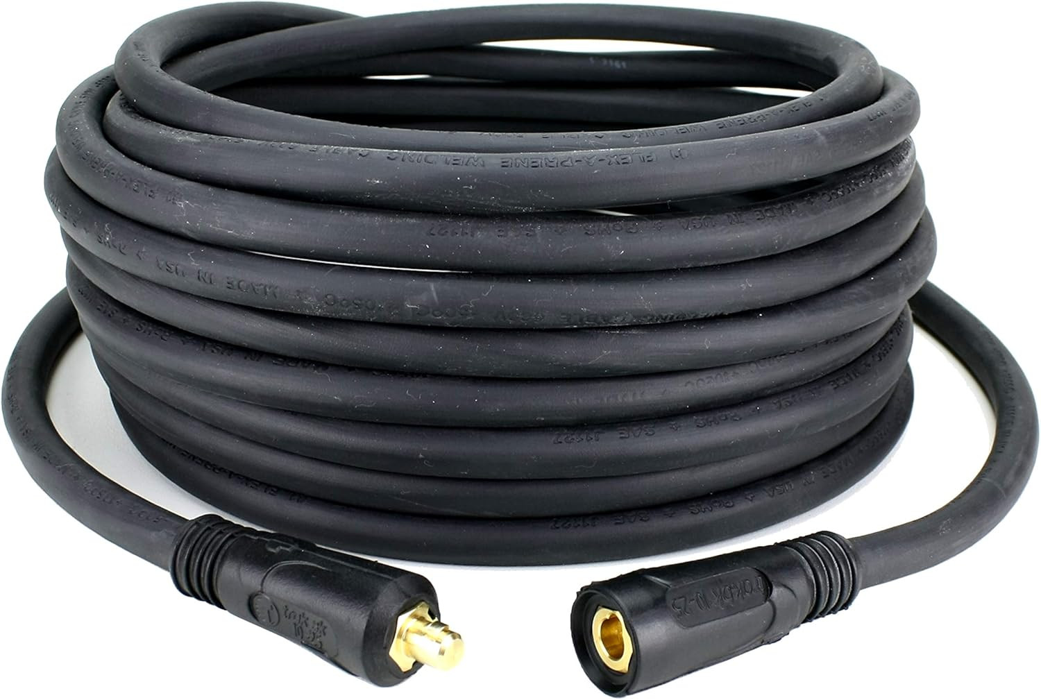 200 Amp Welding Lead Extension – Dinse 10-25 Male/Female Connectors – #2 AWG 100