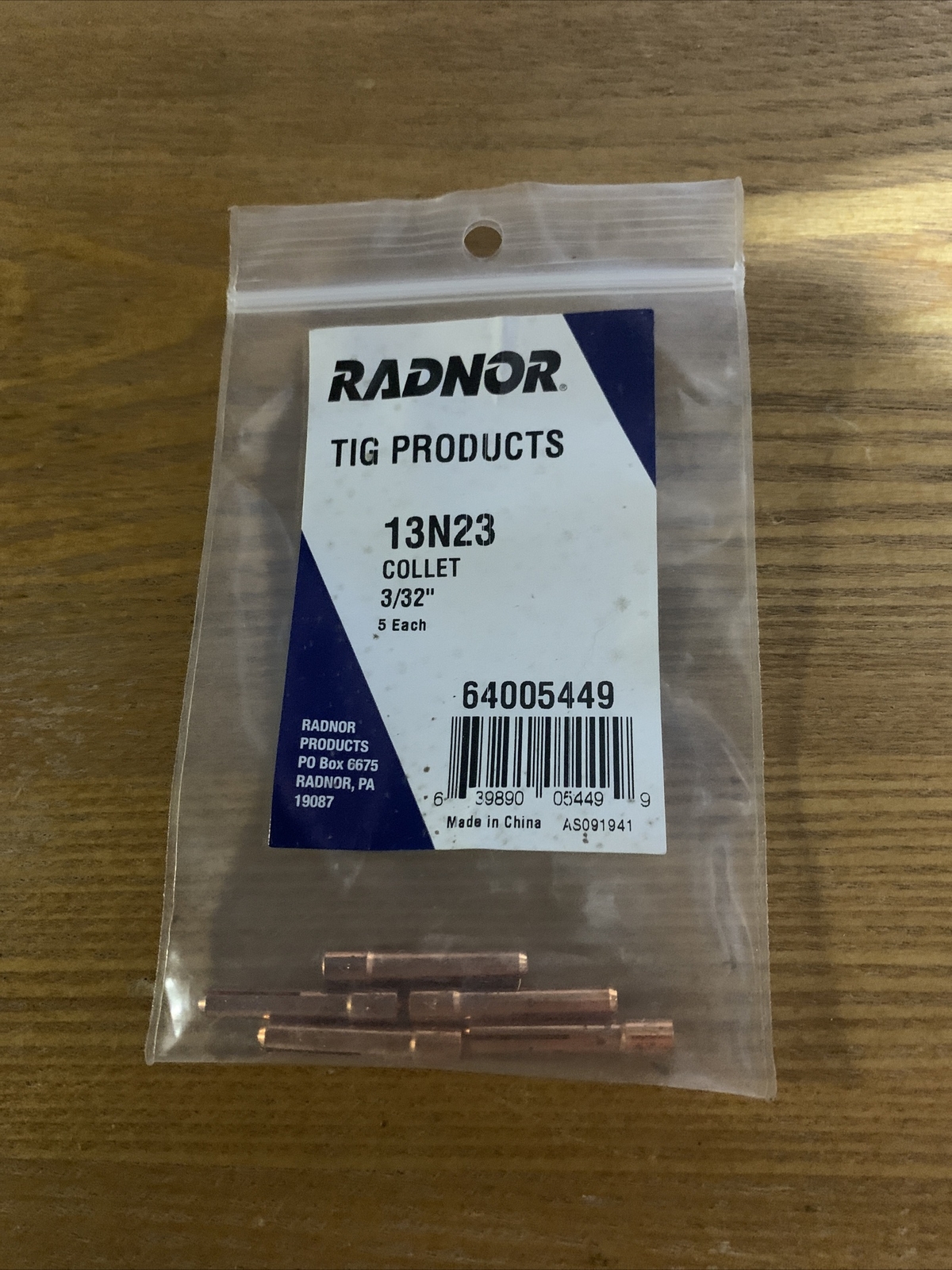 Radnor 13N23 TIG Collet 3/32″ (5 Pcs)