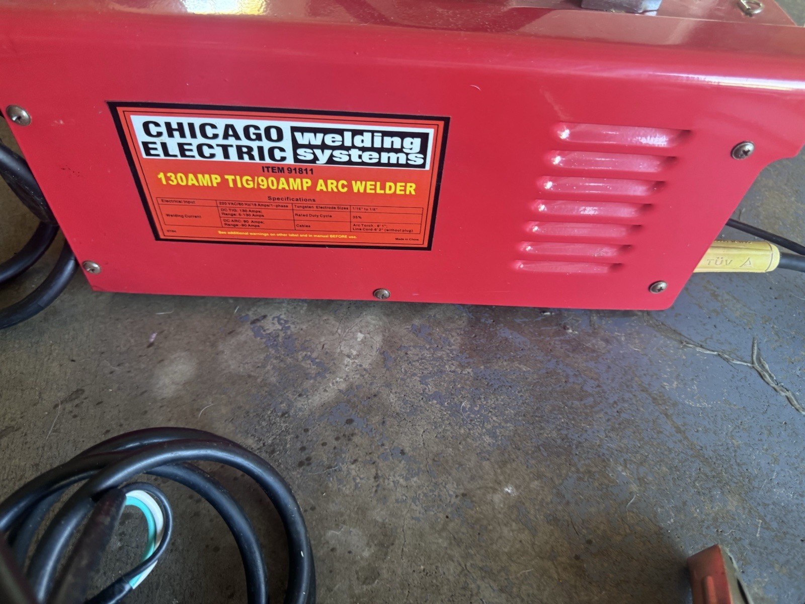 tested-Chicago Electric Tig 130 Amp 90 Amp Arc