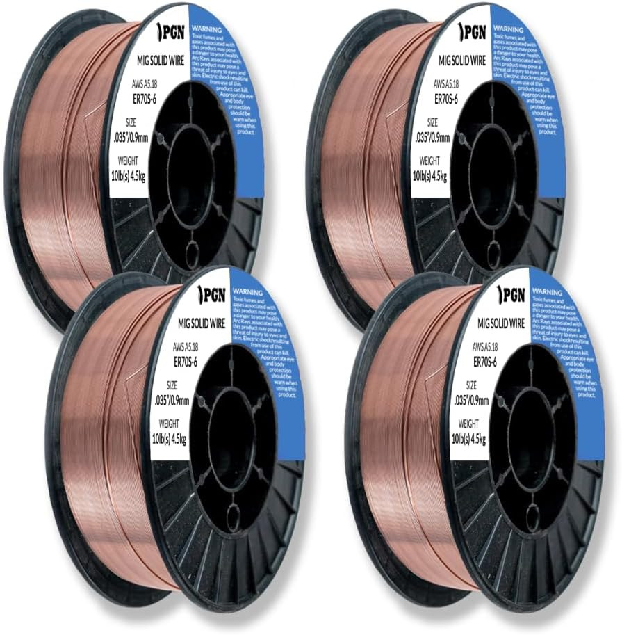 PGN Solid MIG Welding Wire – ER70S-6 .030 Inch – 10 Pound Spool – Mild Steel MIG