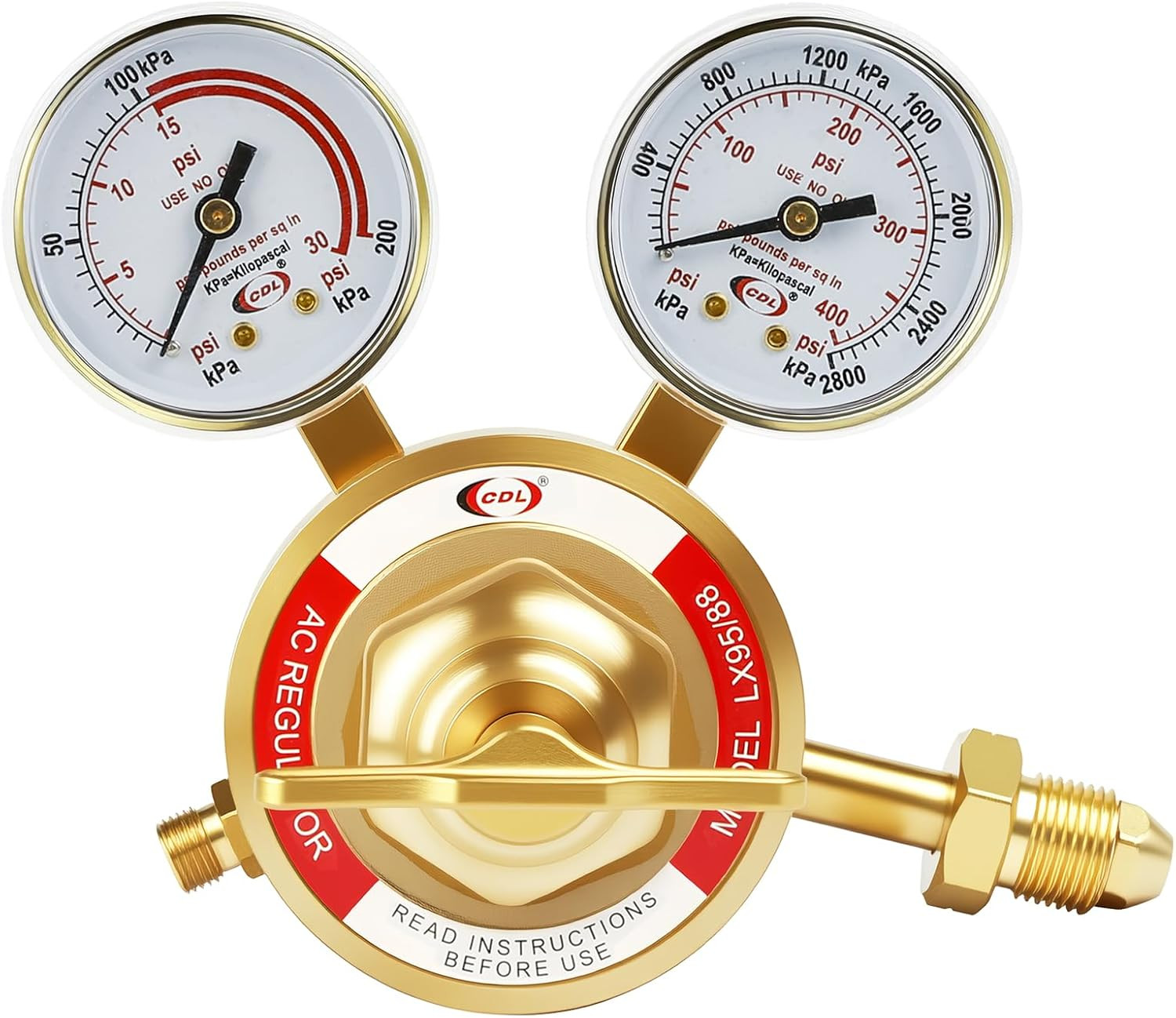 LX65 Medium Duty Oxygen Regulator Cga540,Forged Brass | Large Tank Gauge Cutting