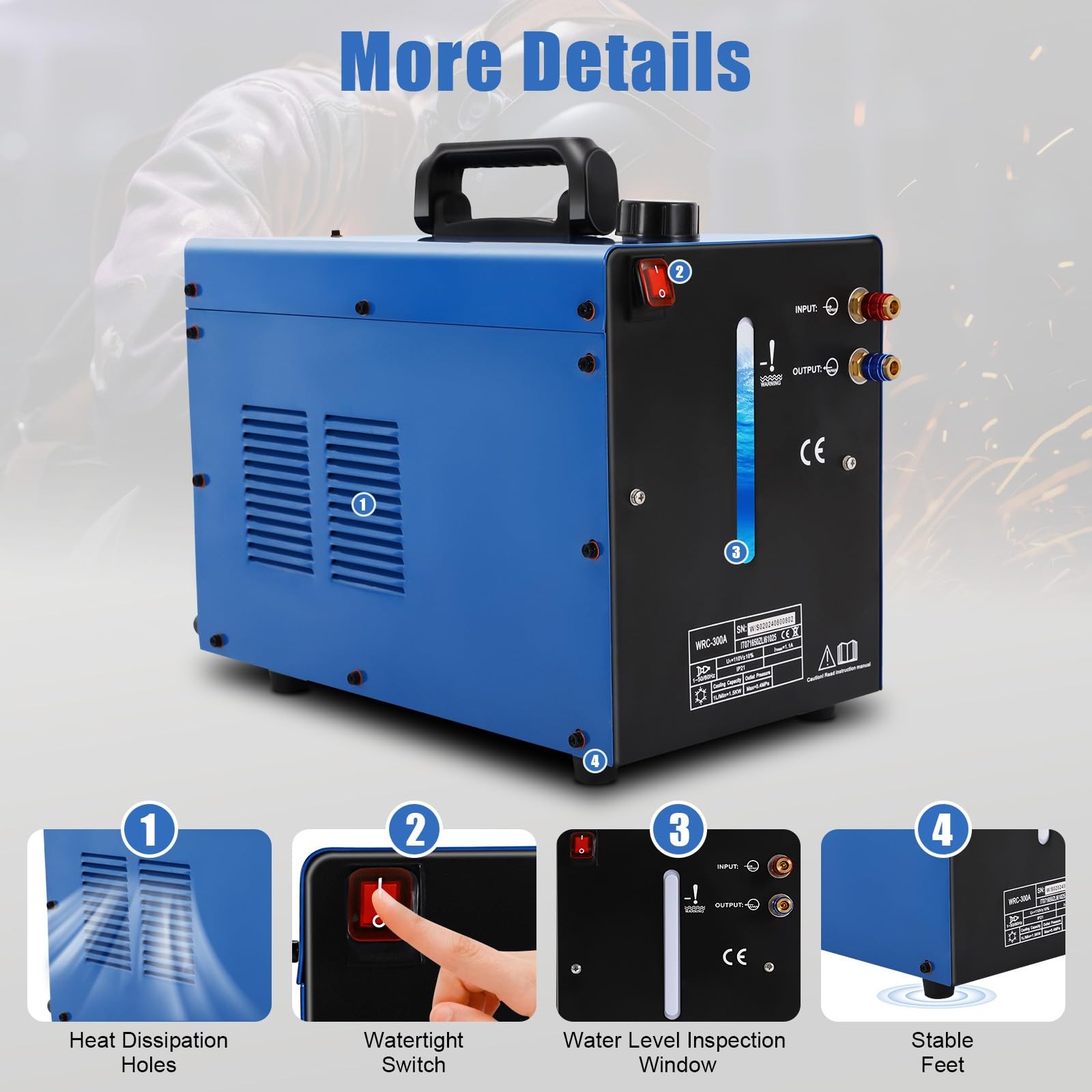 110V 60HZ TIG Stick Welder 370W 10L Water Cooling Tank Torch US Stock