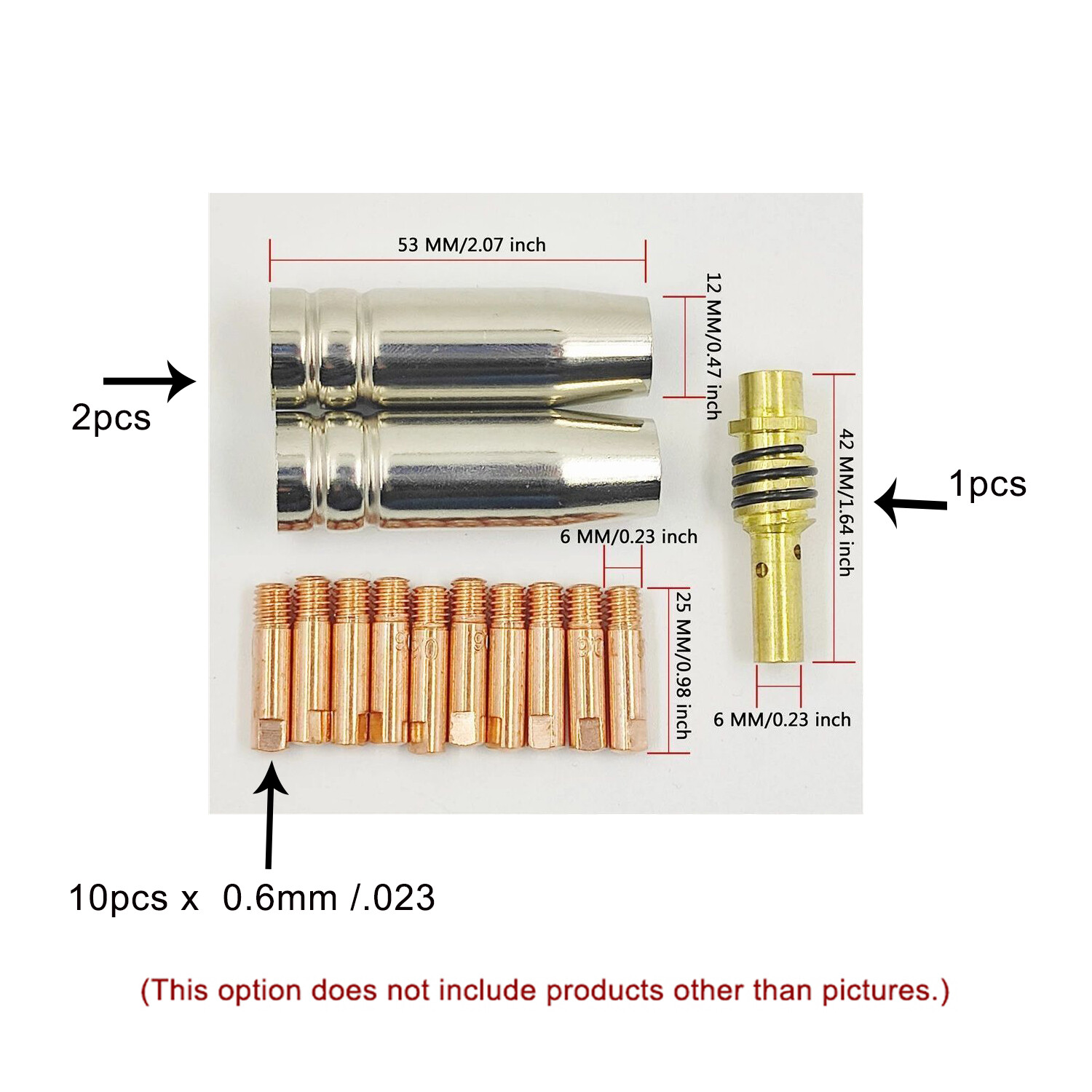Tips Nozzle Parts fit TOOLIOM TL-250M TL-200M TL-135M 3 in 1 MIG Welder 13PK