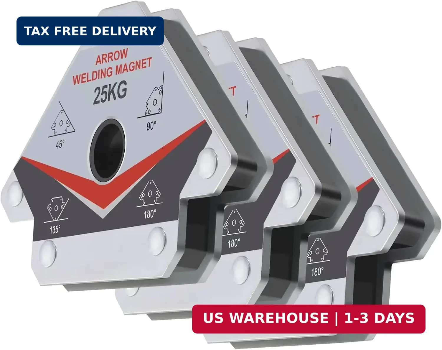 GUTIMORE 55LB Welding Magnet 3pcs,Magnetic Arrow Holder and Clamps, 45 90 135 De